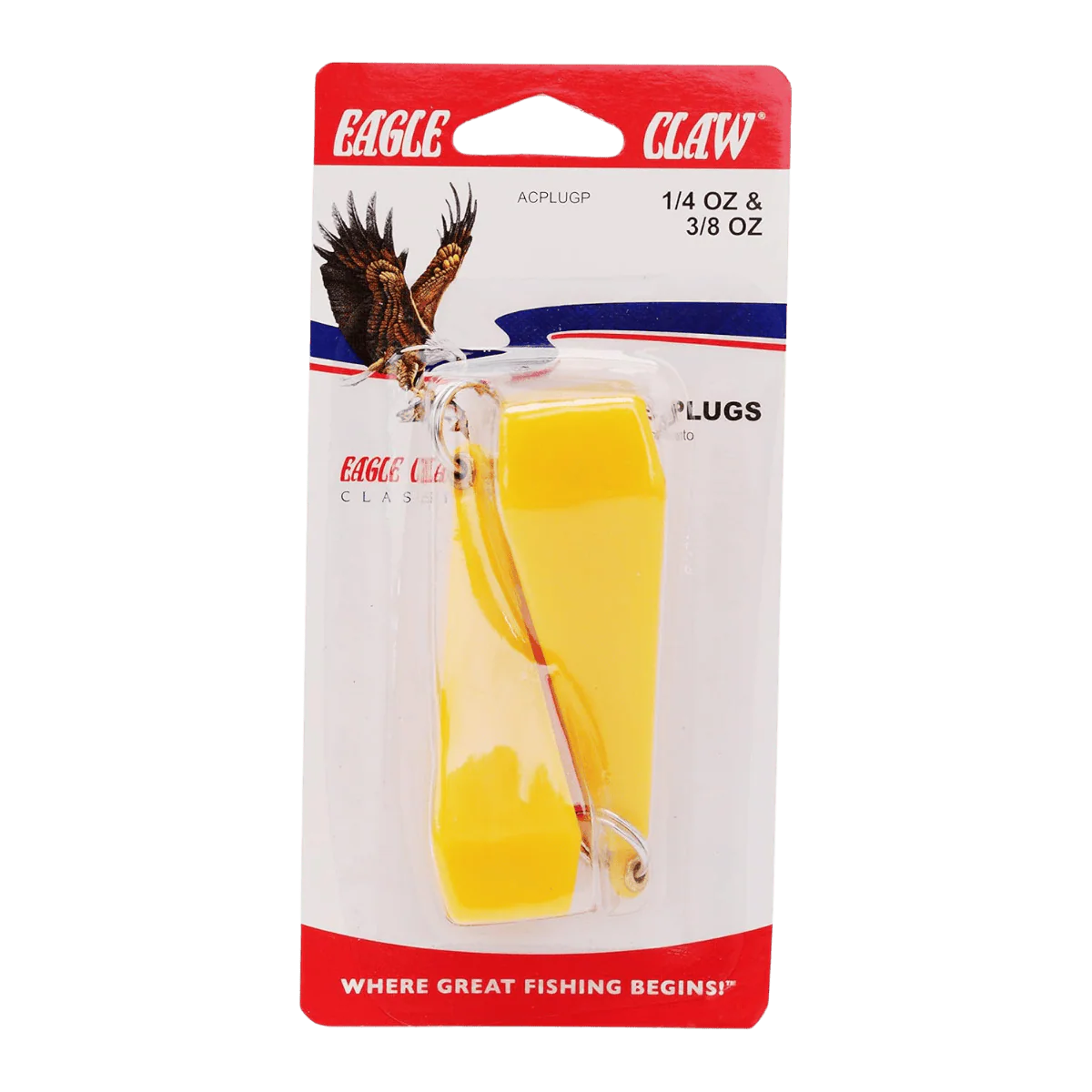 EAGLE CLAW PRACTICE PLUGS YELLOW 1/4OZ & 3/8OZ - Image 2