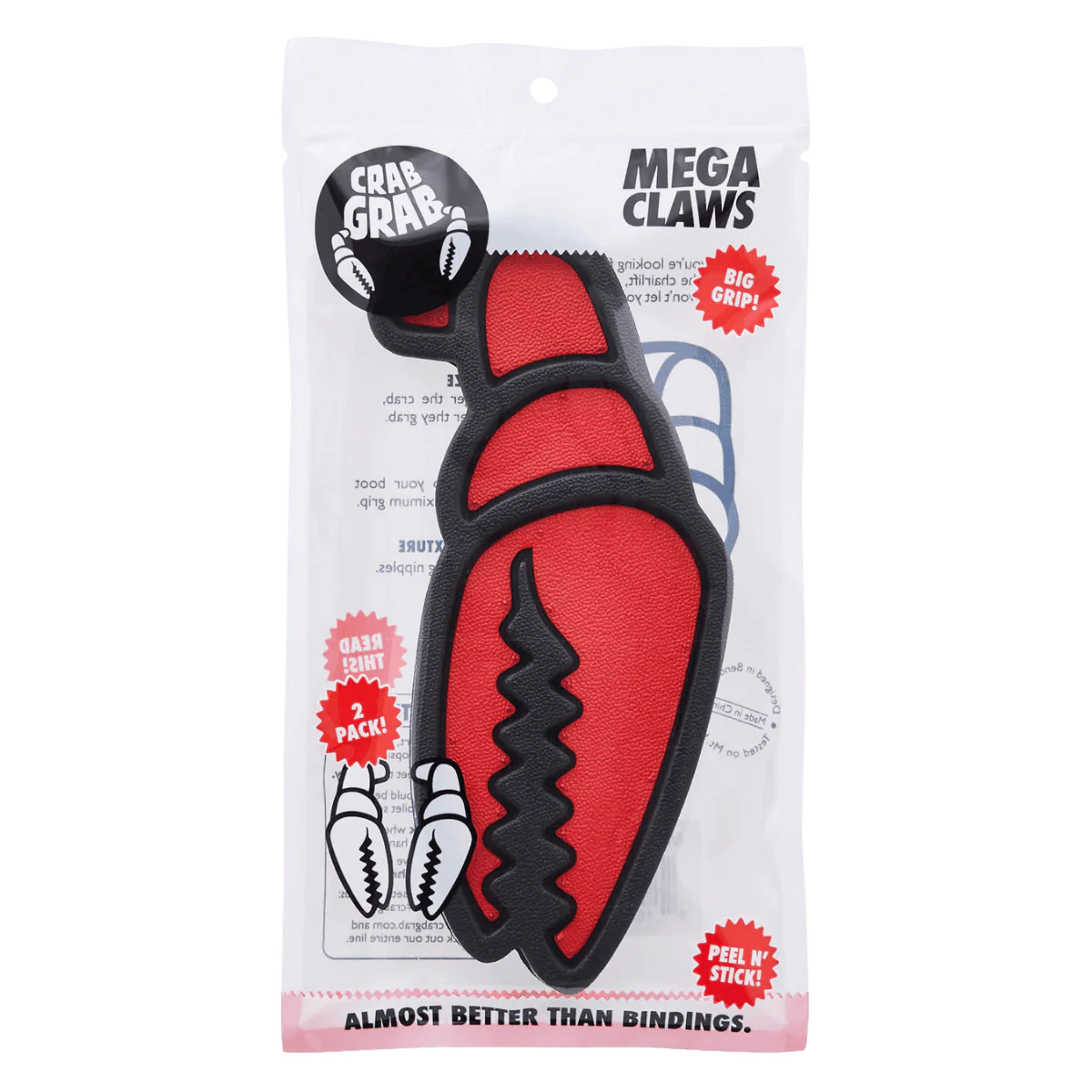 CRAB GRAB MEGA CLAW - BLACK RED 2PC/PK