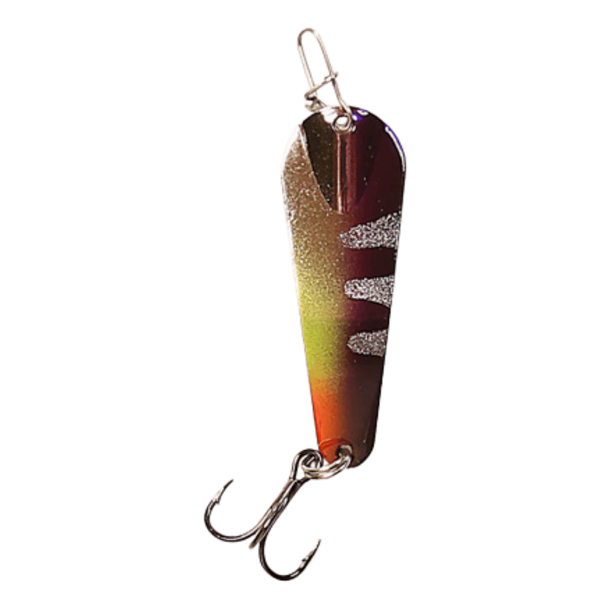 CUSTOM JIGS & SPINS PRO SLENDER SPOON 1/8 OZ - GOLD PURPLE TIGER