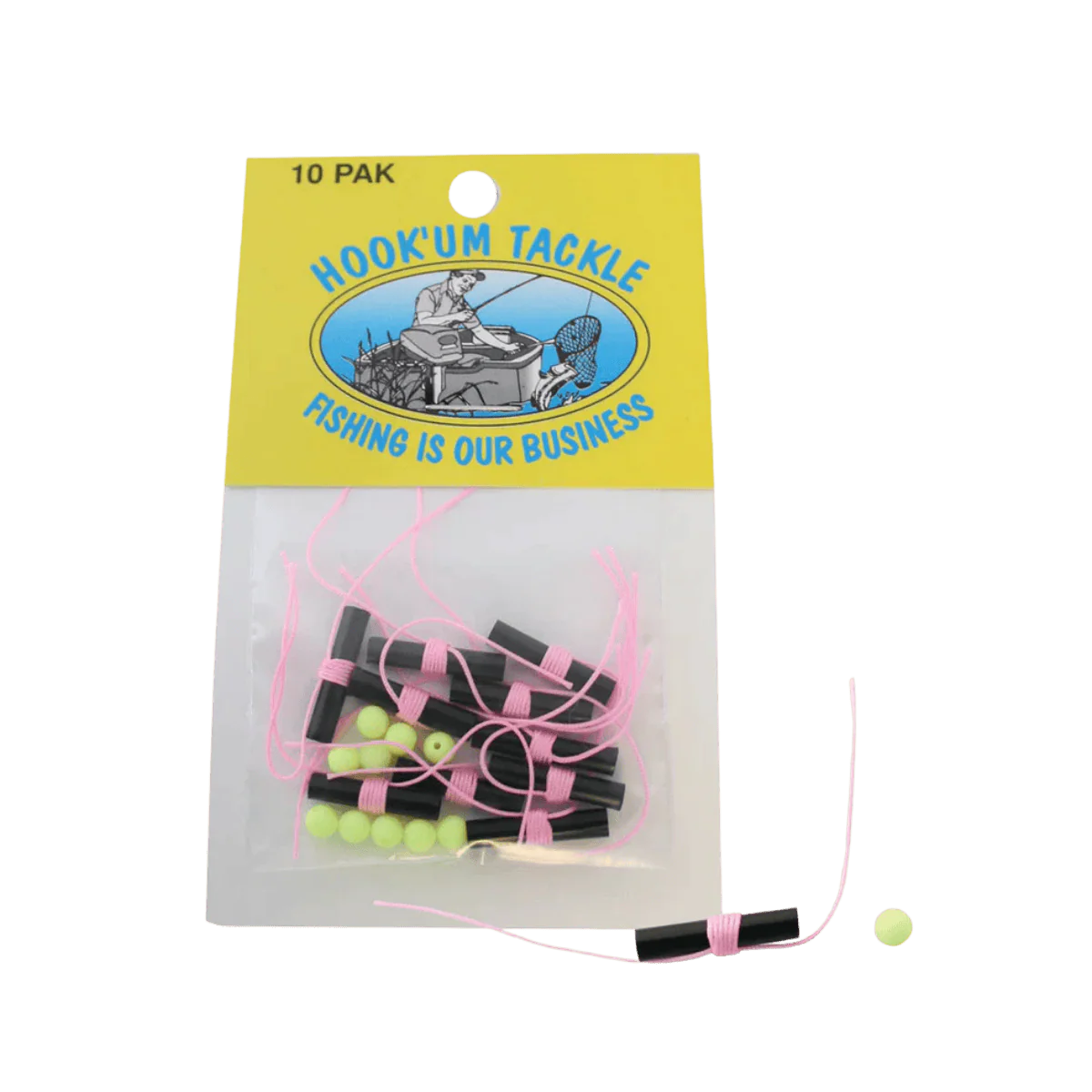 HOOKUM BOBBER STOP WITH BEADS 10PACK - PINK