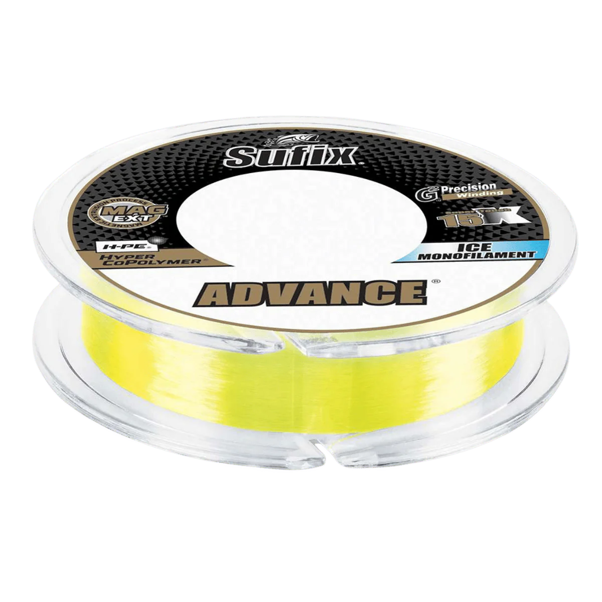 SUFIX ADVANCE ICE MONOFILAMENT FISHING LINE - 2LBS 100YD - NEON LIME