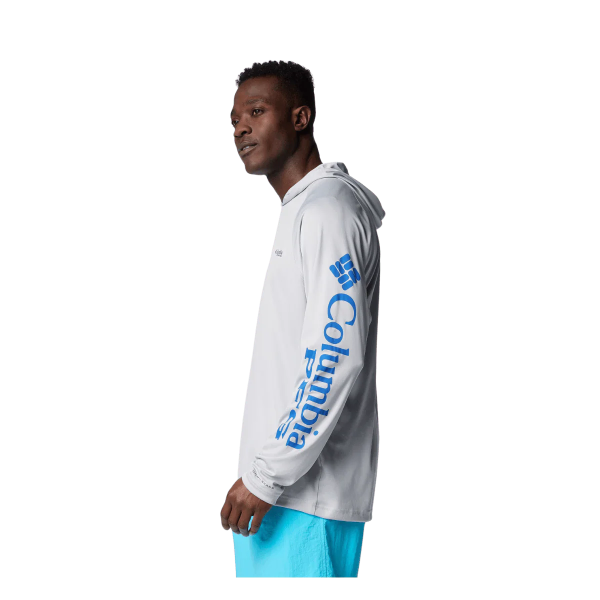 COLUMBIA TERMINAL TACKLE HOODIE - COOL GREY/VIVID BLUE - Image 3