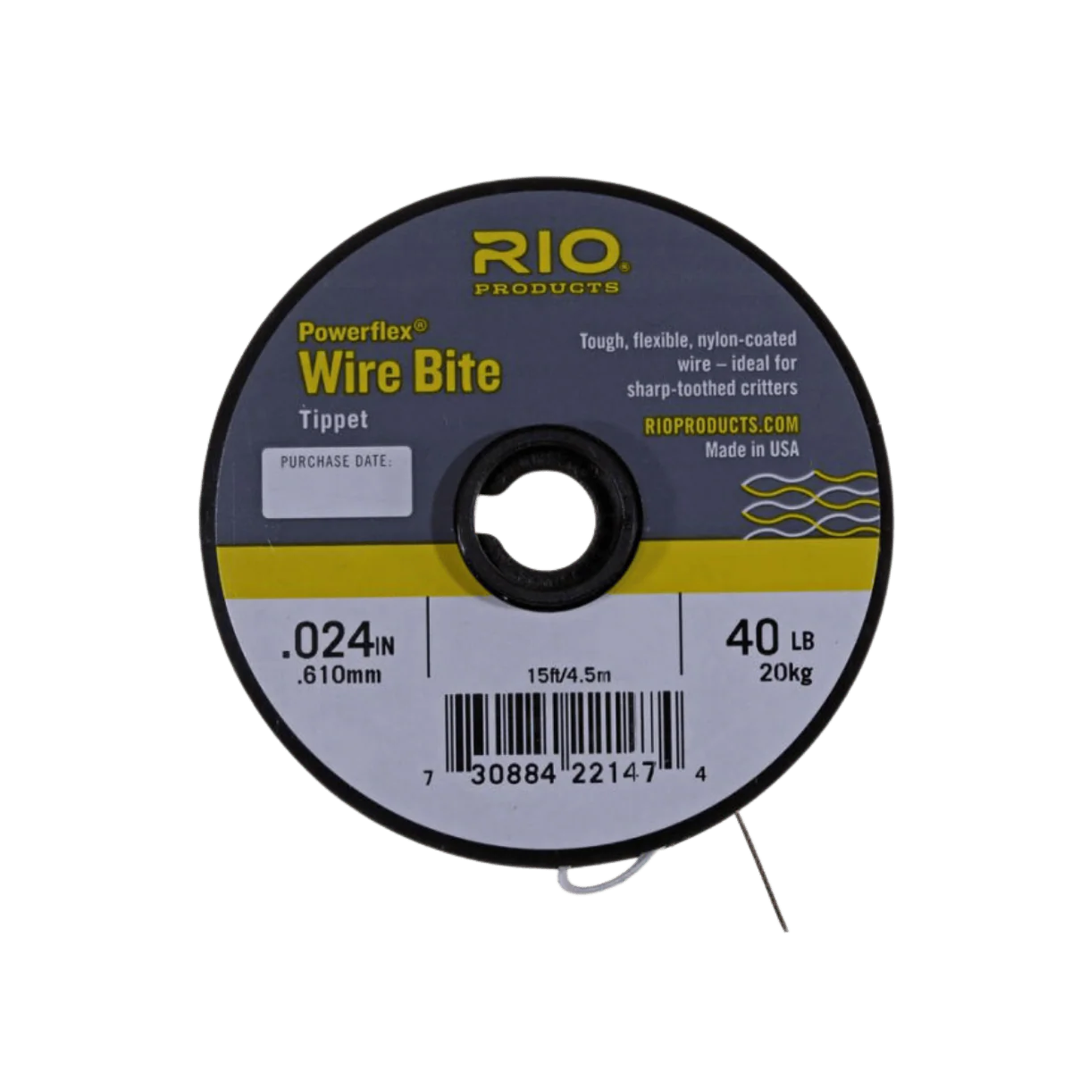 RIO POWERFLEX WIRE BITE TIPPET - 40 LBS - 15FT