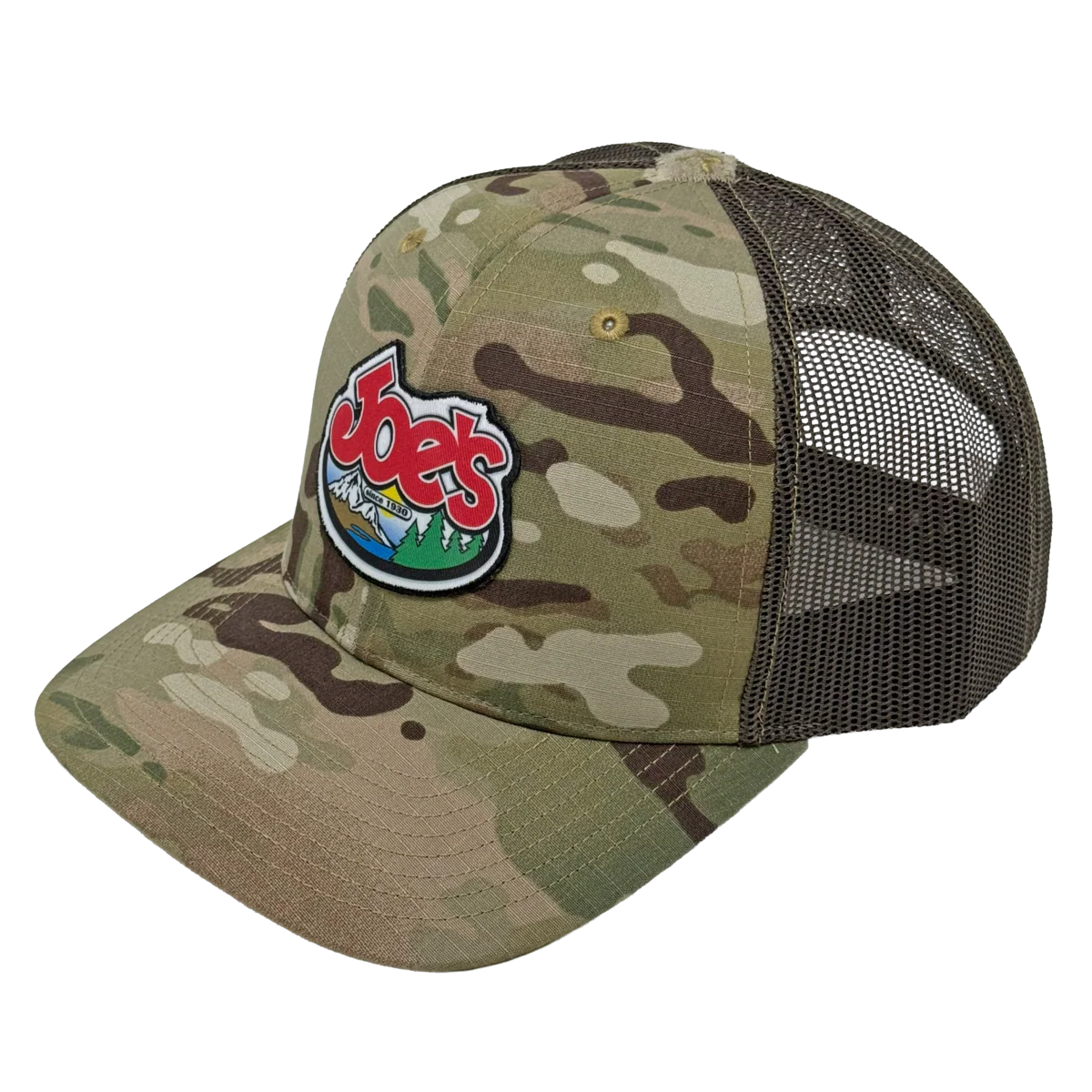 JOE'S SPORTING GOODS TRUCKER LOGO CAP - COYOTE BROWN CAMO