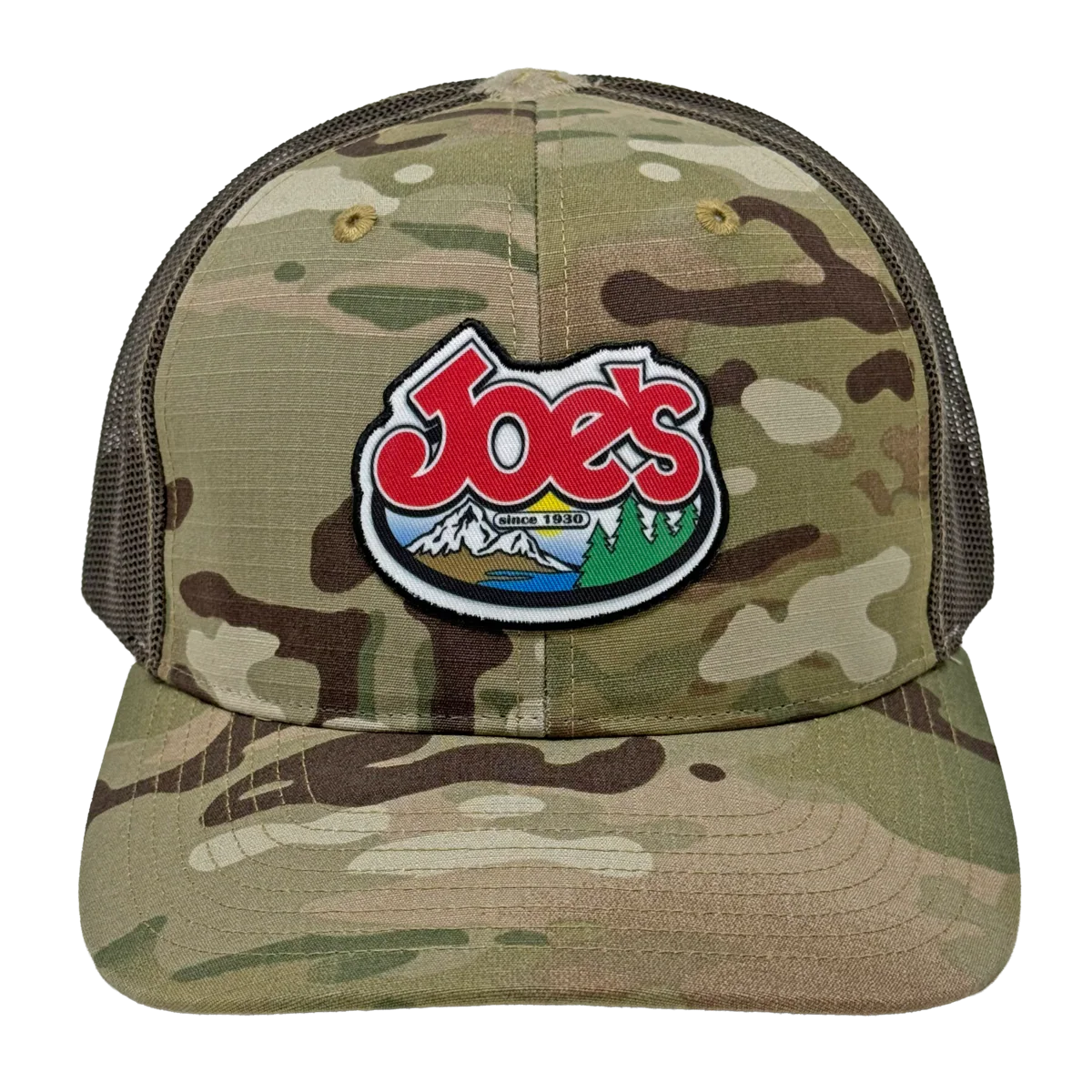 JOE'S SPORTING GOODS TRUCKER LOGO CAP - COYOTE BROWN CAMO - Image 2