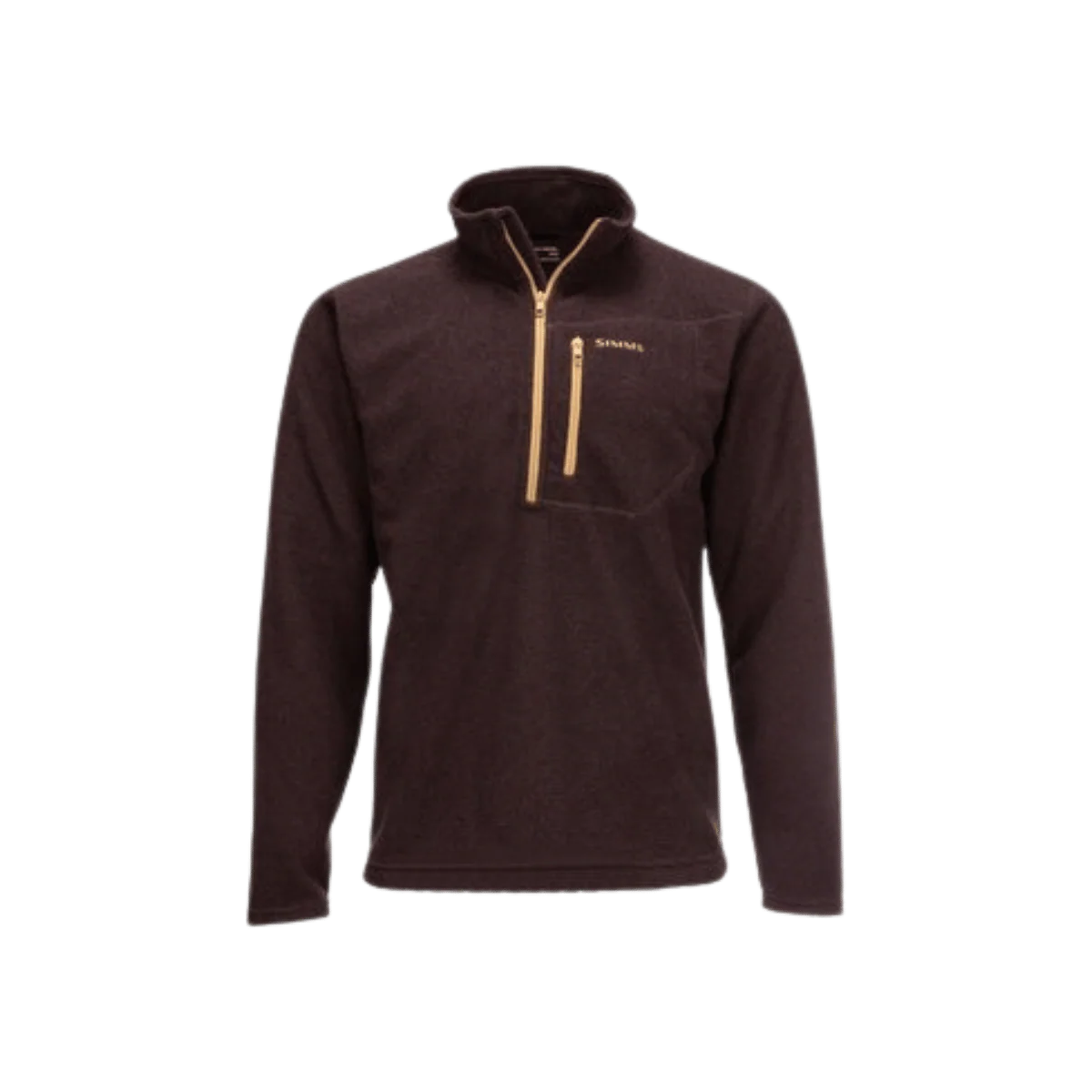 SIMMS MEN'S RIVERSHED QUARTER ZIP - MAHOGANY