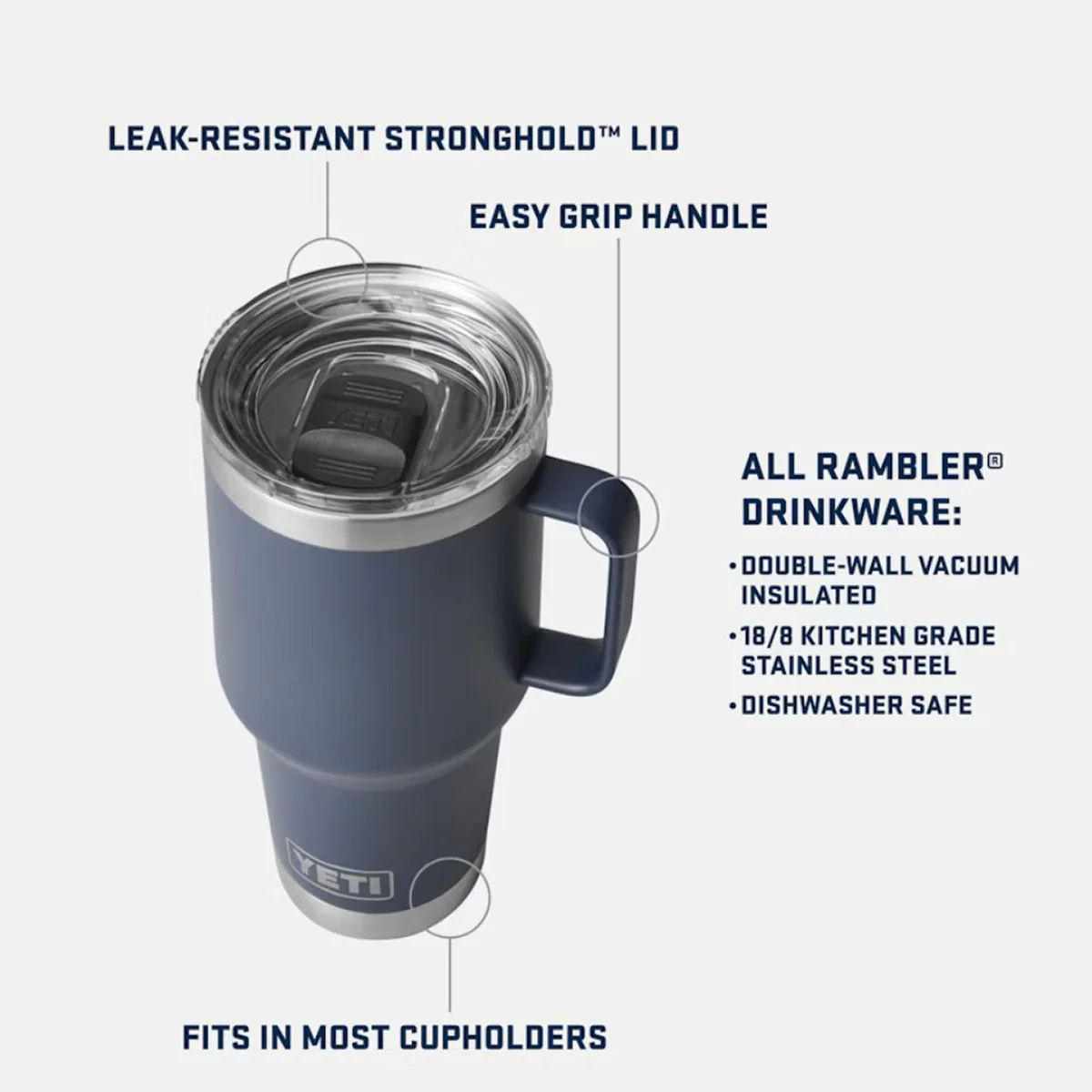 YETI RAMBLER 30 OZ TRAVEL MUG W/ STRONGHOLD LID - Image 12