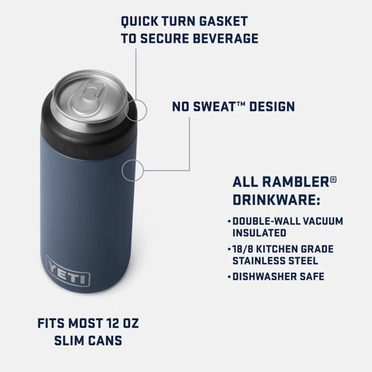 YETI RAMBLER 12 OZ COLSTER SLIM CAN COOLER - Image 6
