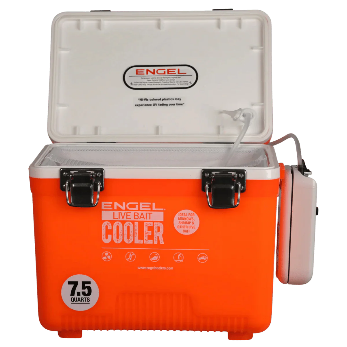 ENGEL 7.5 QUARTS LIVE BAIT DRYBOX/COOLER - HIGH VIZ ORANGE - Image 2