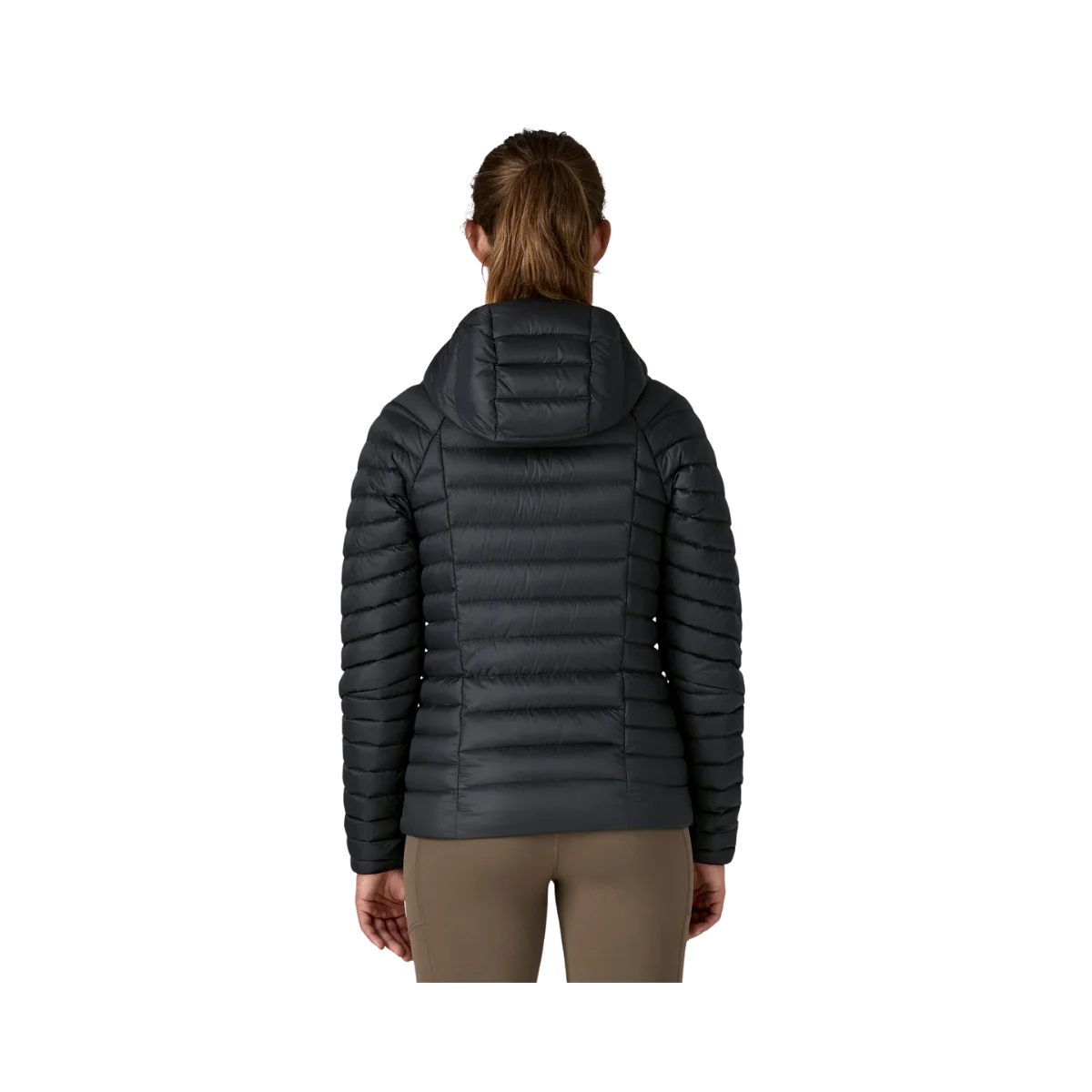 PATAGONIA WOMEN'S DOWN SWEATER HOODY – WINDPROOF PUFFER JACKET - BLACK - Image 2