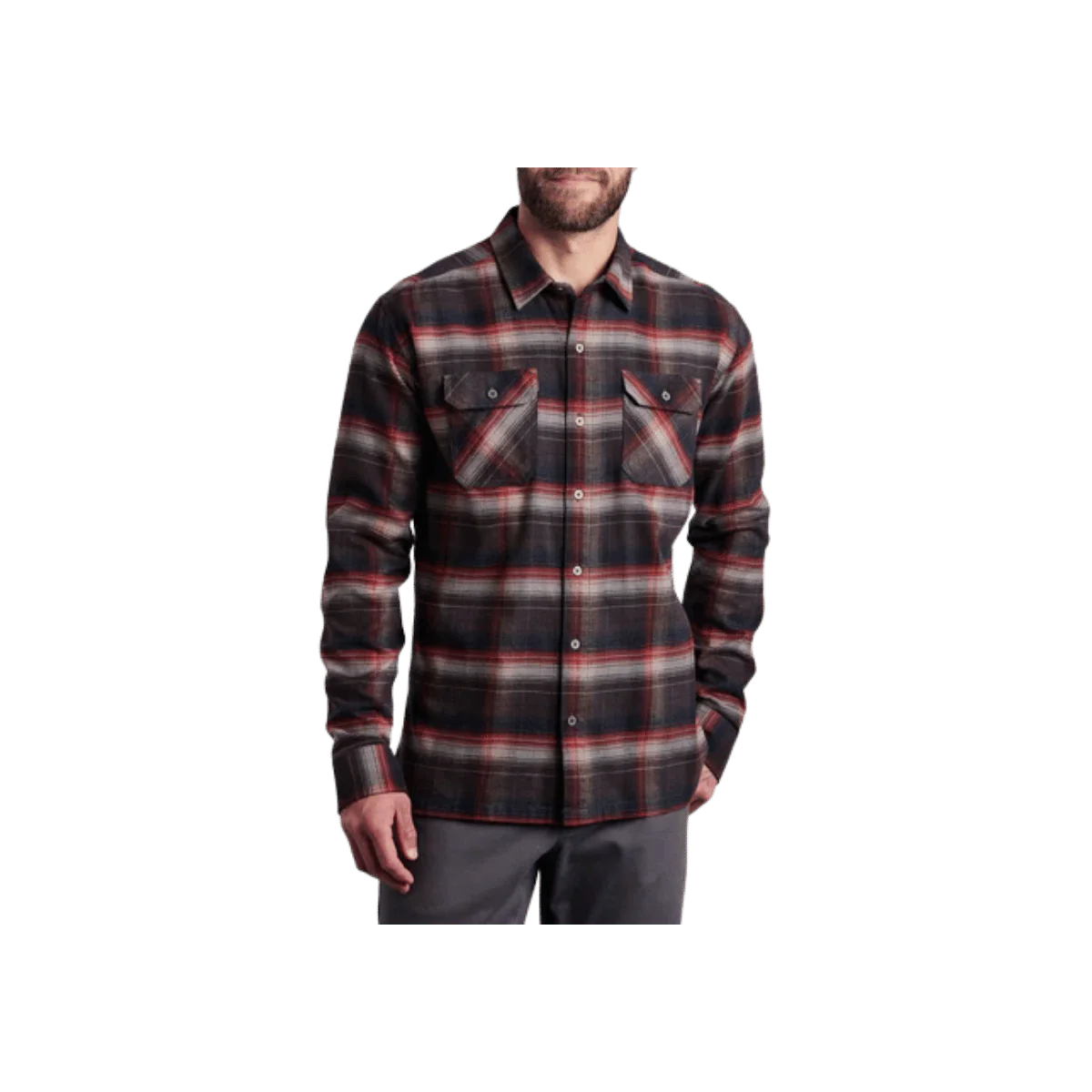 KUHL MEN'S DILLINGR FLANNEL LONGSLEEVE - BURNT KOAL