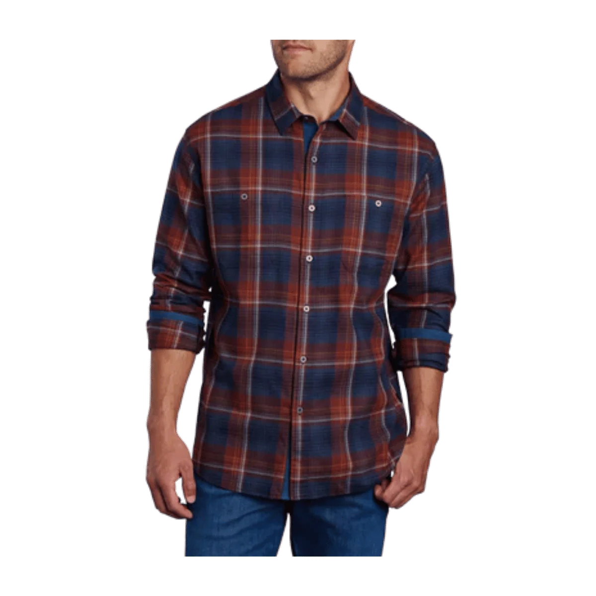 KUHL MEN'S FUGITIVE FLANNEL LS - BLUE FUZION