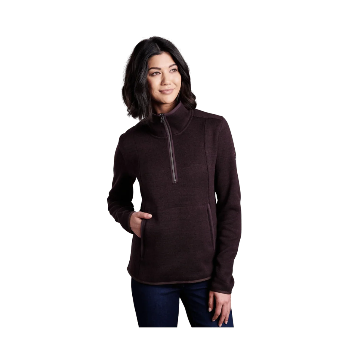 KUHL WOMEN'S ASCENDYR 1/4 ZIP - GANACHE - Image 2