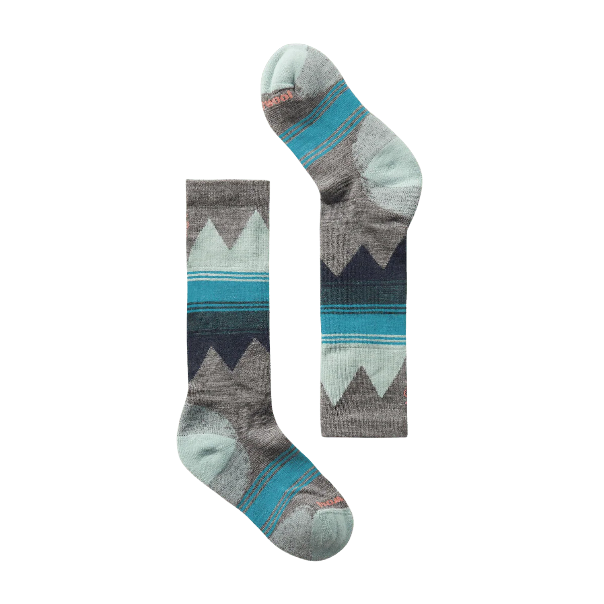 SMARTWOOL KIDS' SKI LIGHT CUSHION OTC SOCKS - MEDIUM GRAY