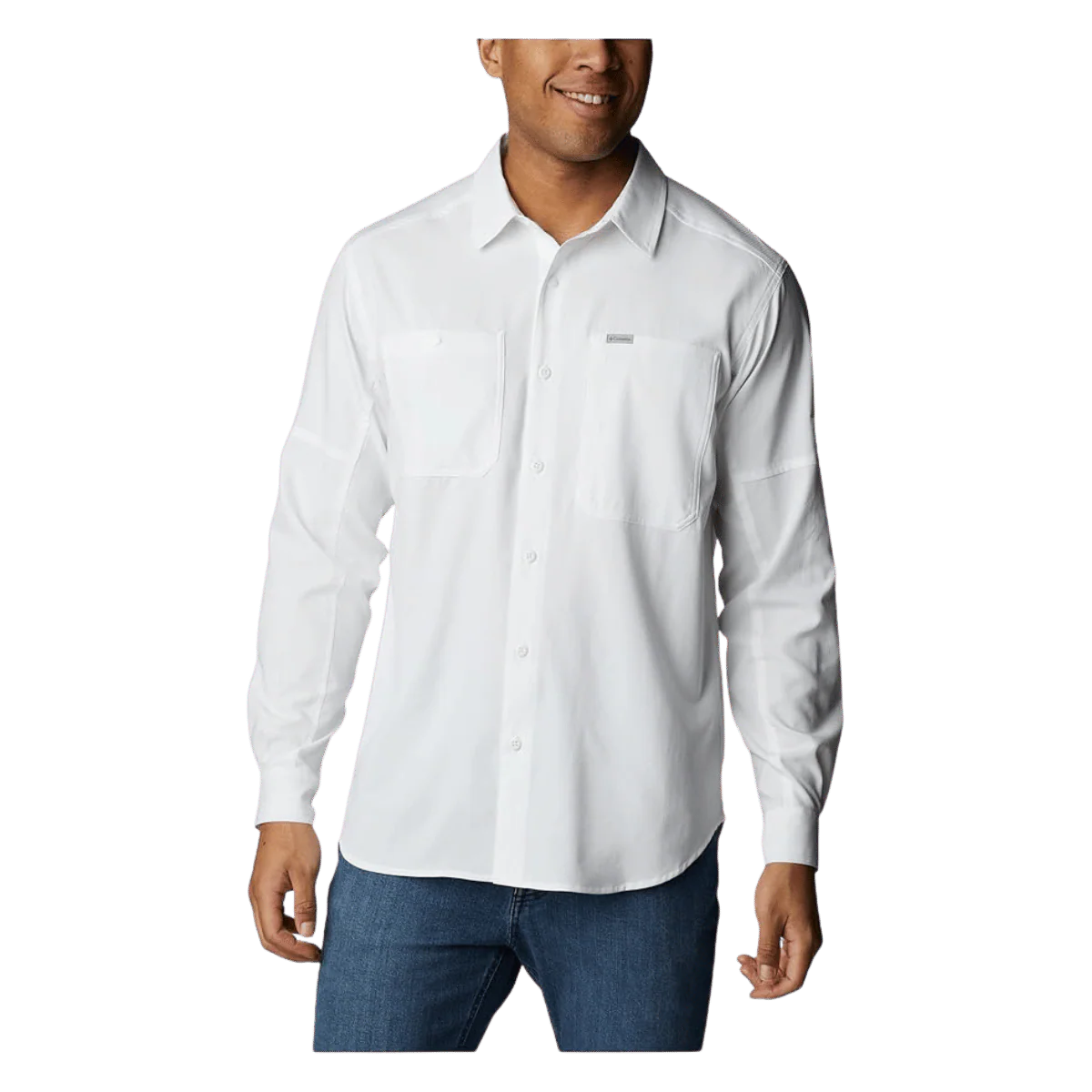 COLUMBIA MEN'S SILVER RIDGE UTILITY LITE LONGSLEEVE - WHITE
