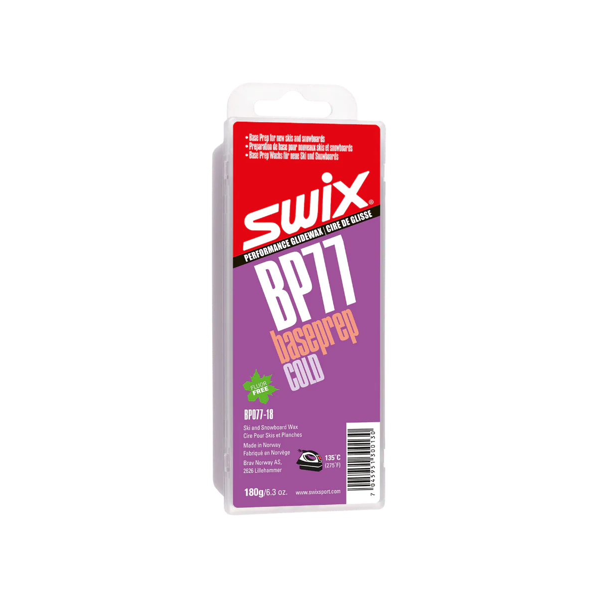 SWIX BASE PREP WAX 180G – HARD, MEDIUM, SOFT