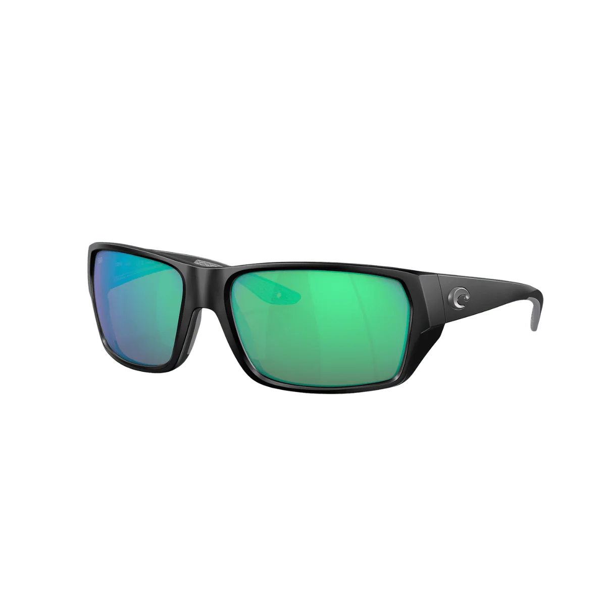COSTA DELMAR TAILFIN SUNGLASSES - MATTE BLACK/GREEN MIRROR