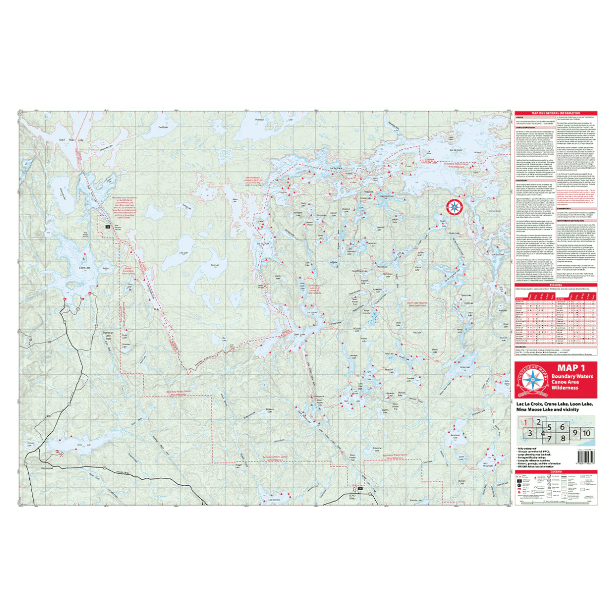 VOYAGEUR BWCA MAP 1 - FAR NORTHEASTERN SECTION