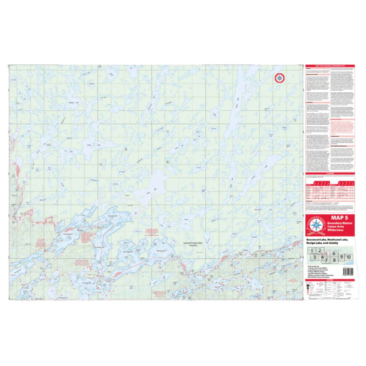 VOYAGEUR BWCA MAP 5 – BASSWOOD LAKE & CANADIAN BORDER