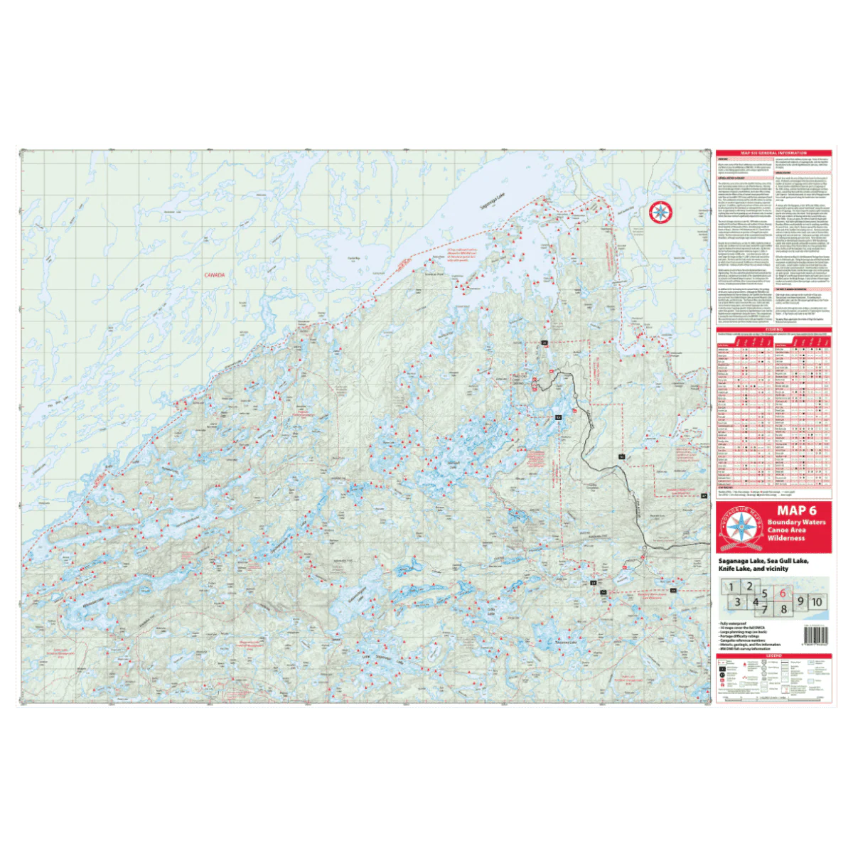 VOYAGEUR BWCA MAP 6 – WESTERN GUNFLINT TRAIL: SAGANAGA & SEAGULL LAKES