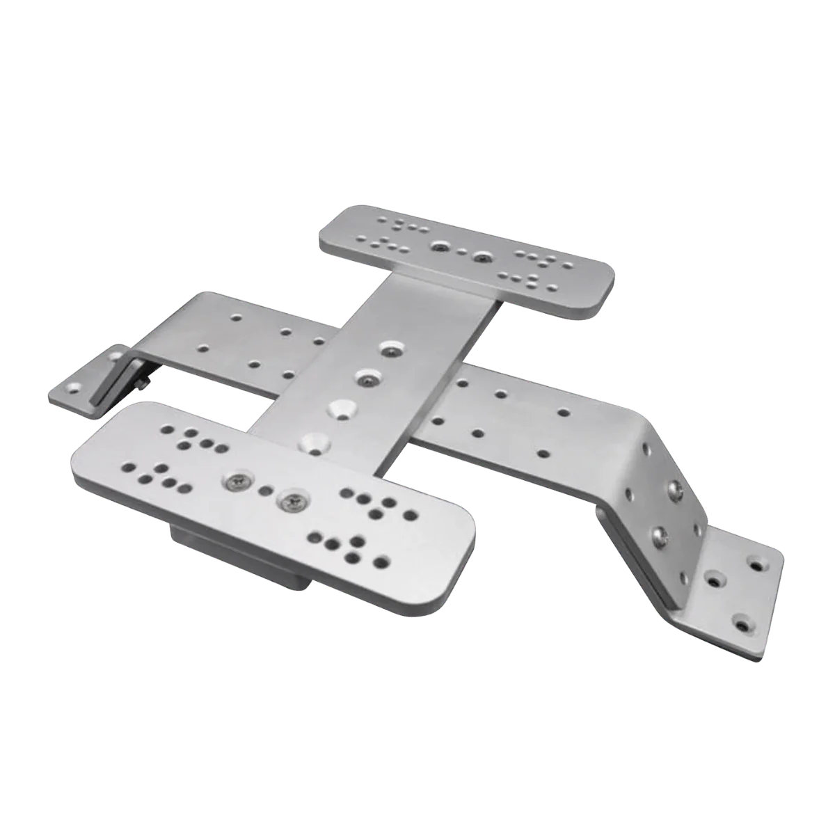 FIN GEAR DOUBLE FOOT PEDAL MOUNT - SILVER