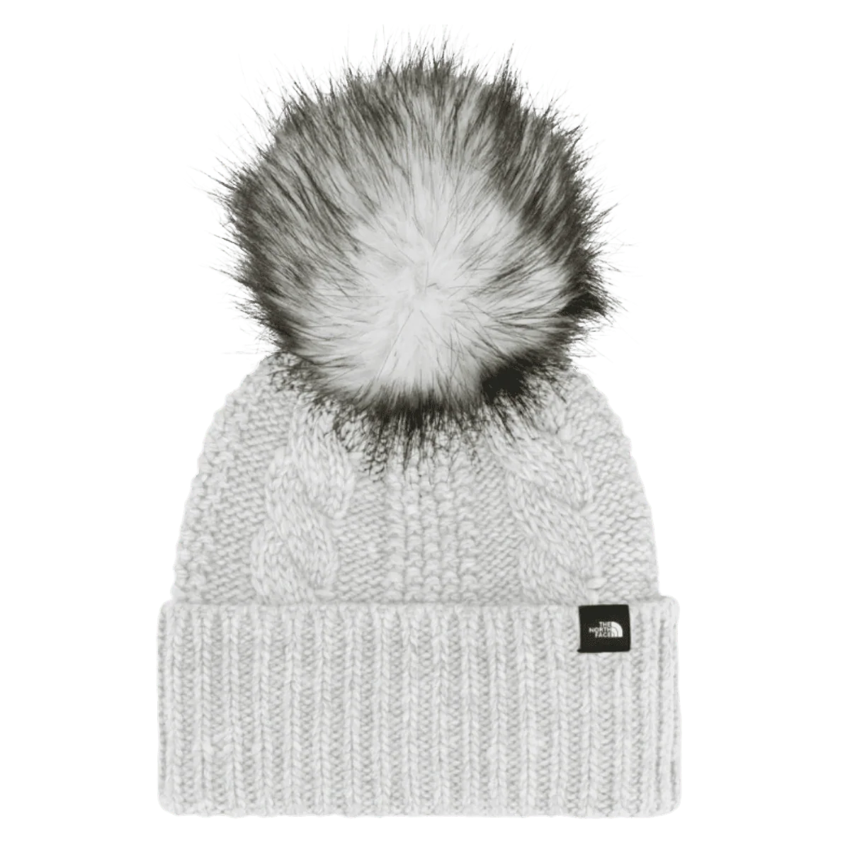 NORTHFACE KID'S OH MEGA FUR POM BEANIE - TNF LIGHT GREY HEATHER