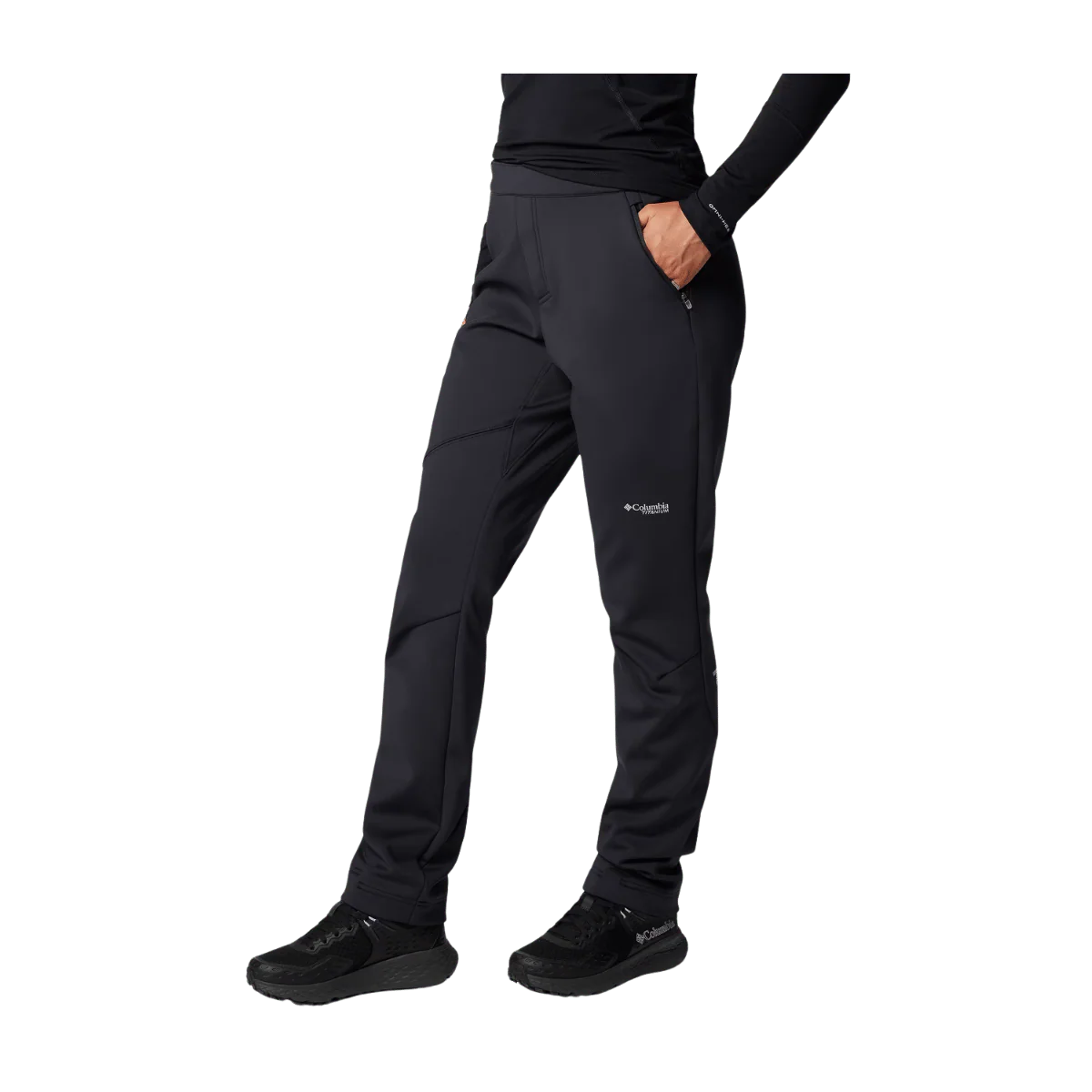 COLUMBIA WOMEN'S VAST CANYON HIGH-RISE SOFTSHELL PANTS - BLACK - Image 3