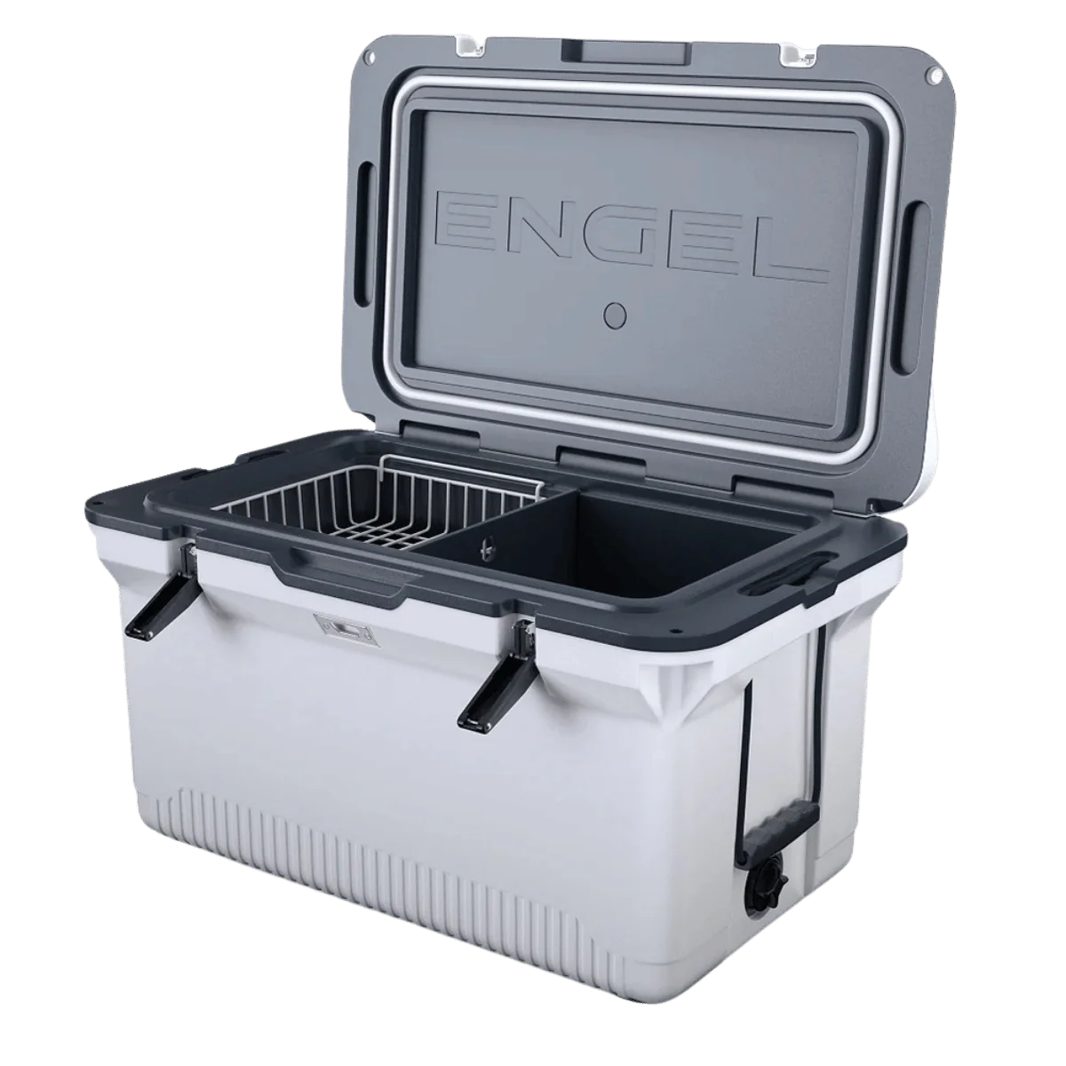 ENGEL 60 QUARTS ULTRALITE INJECTION MOLDED COOLER WITH WIRE BASKET AND DIVIDER - Image 3