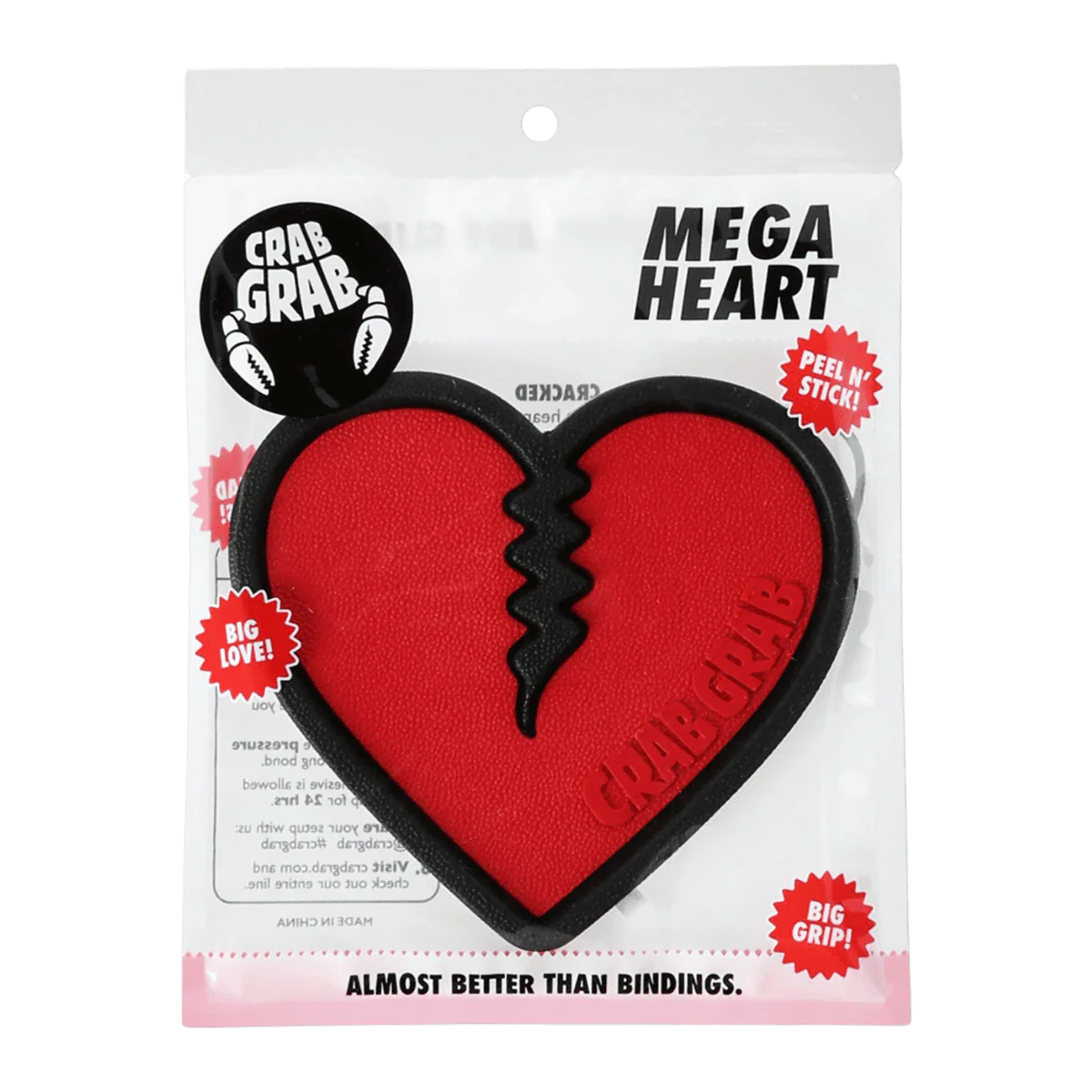 CRAB GRAB MEGA HEART FOAM TRACTION STOMP PAD - RED