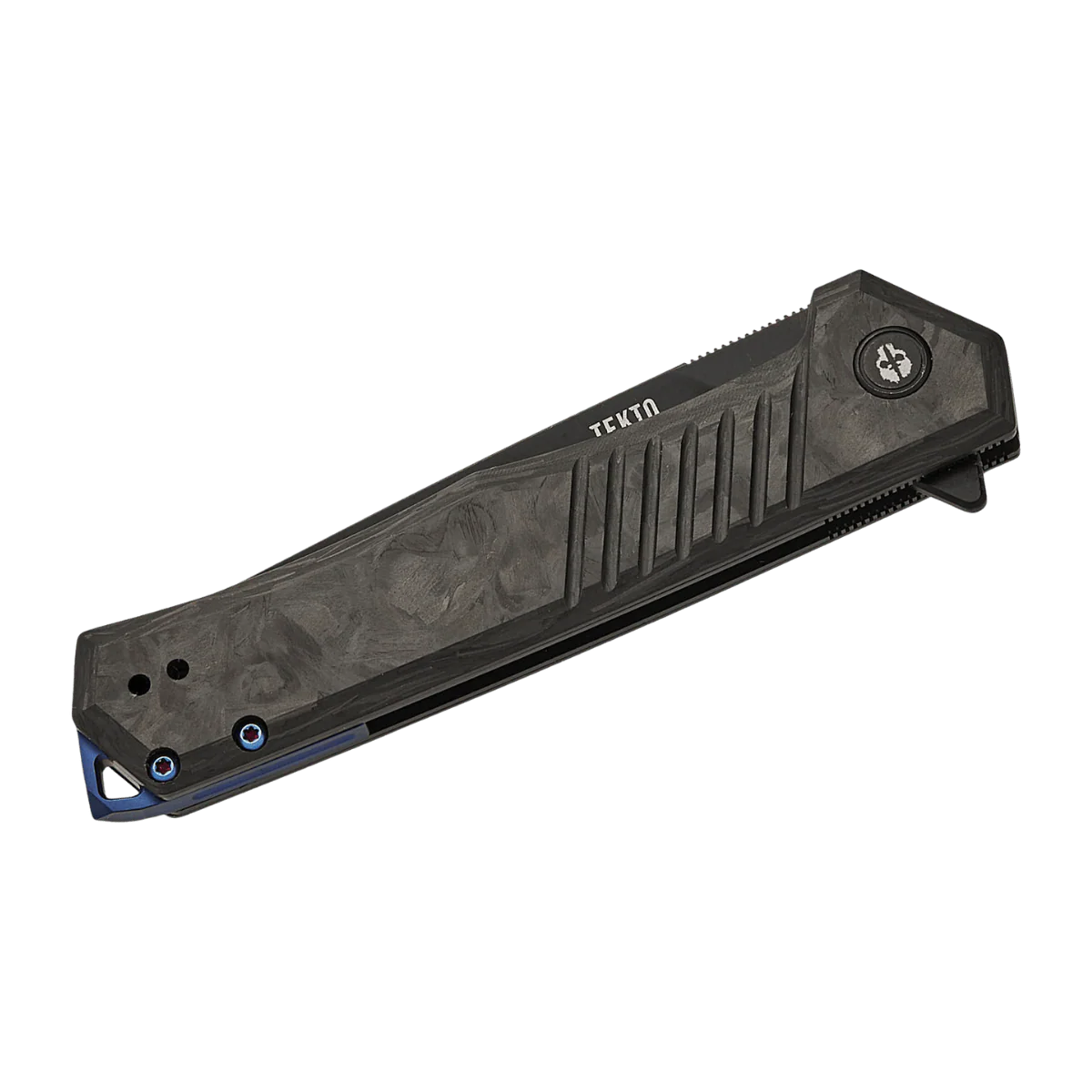 TEKTO KNIVES F1 ALPHA CARBON/BLUE D2 FINE FLIPPER - Image 2