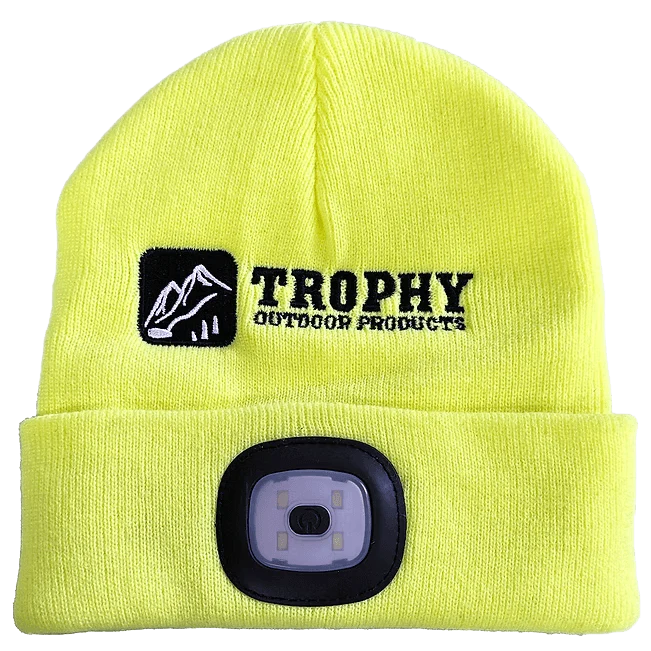 TROPHY ANGLER TROPHY RECHARGEABLE LED HAT: NEON YELLOW