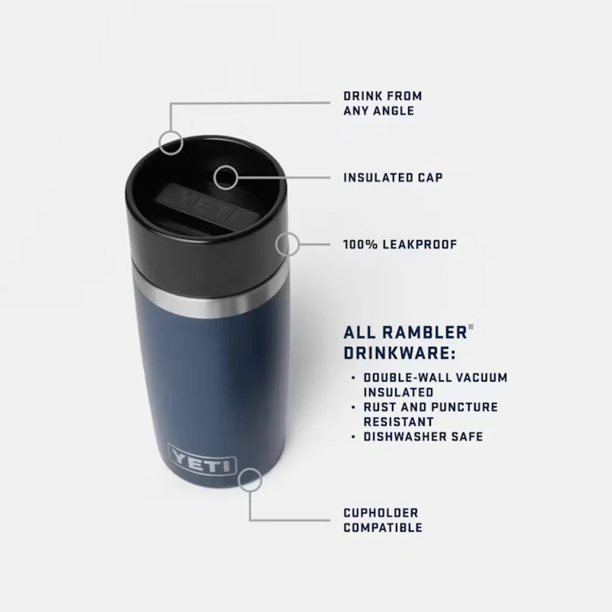 YETI RAMBLER 12 OZ TRAVEL BOTTLE W/ COMMUTER CAP - Image 8