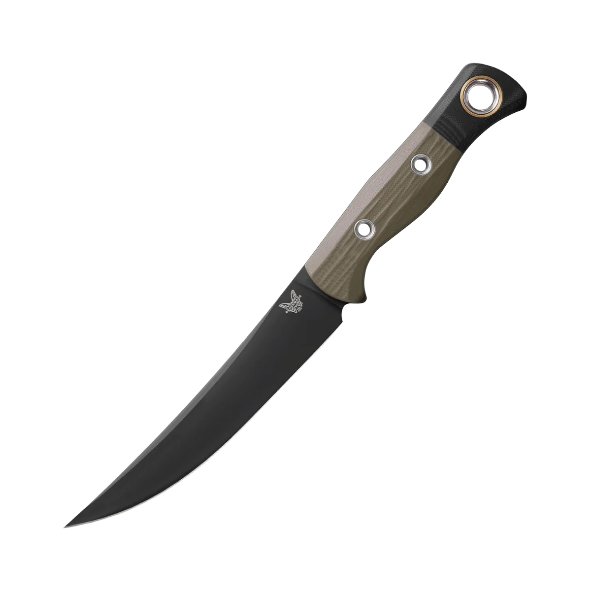 BENCHMADE STATION KNIFE FIXED BLADE - OD GREEN G10 DLC FINISH