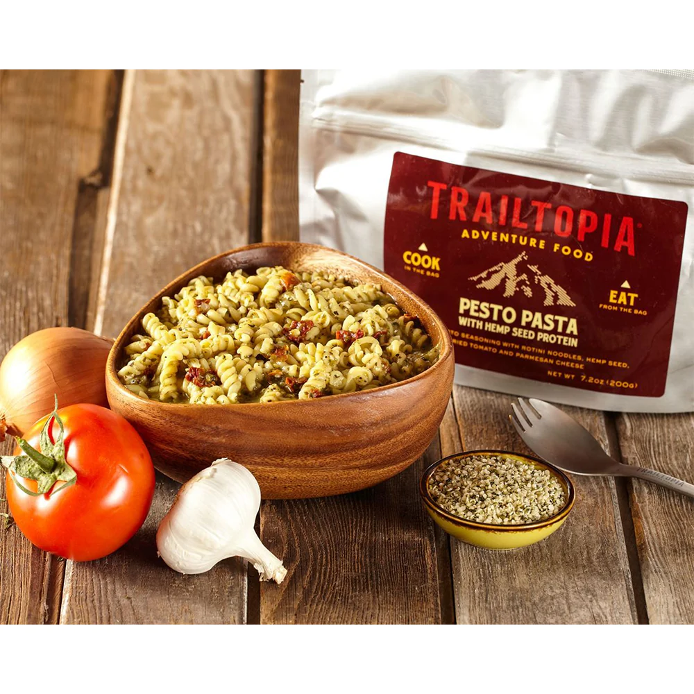 Pesto Pasta with Hemp Seed Protein