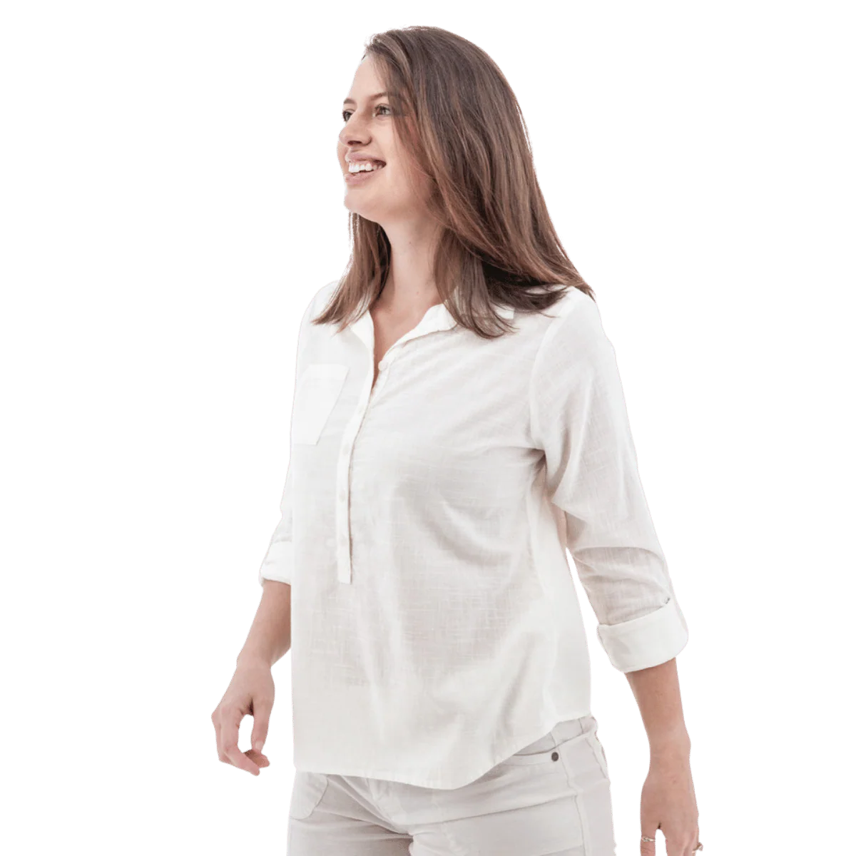 AVENTURA DEVON POPOVER TOP WOMENS - WHITE - Image 3