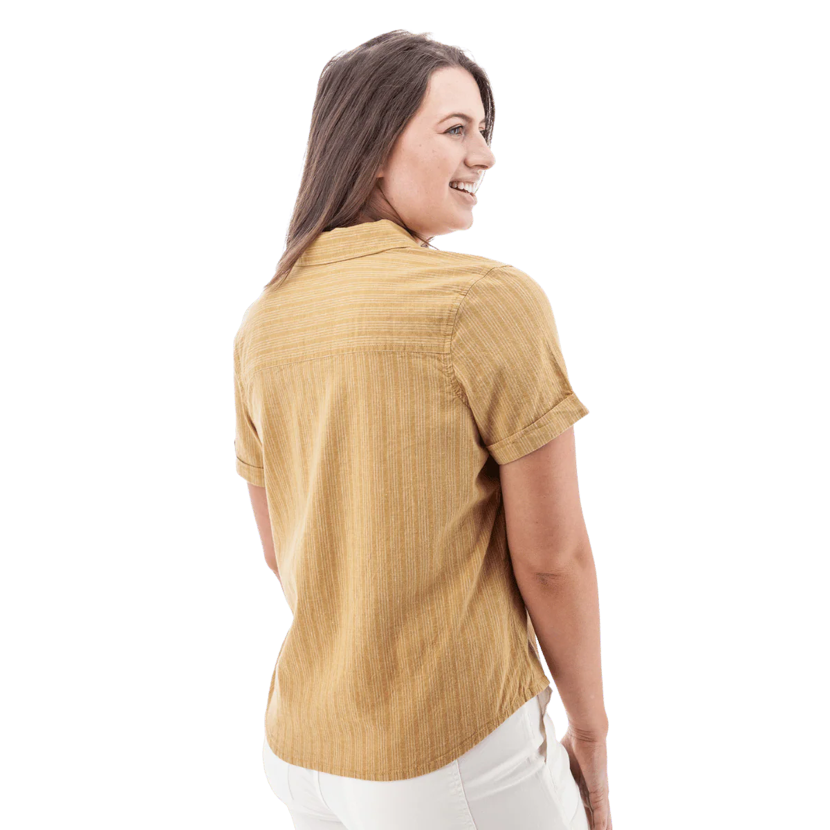 AVENTURA WOMEN'S BREEZY POPOVER CAMP SHIRT - AMBER GOLD - Image 3