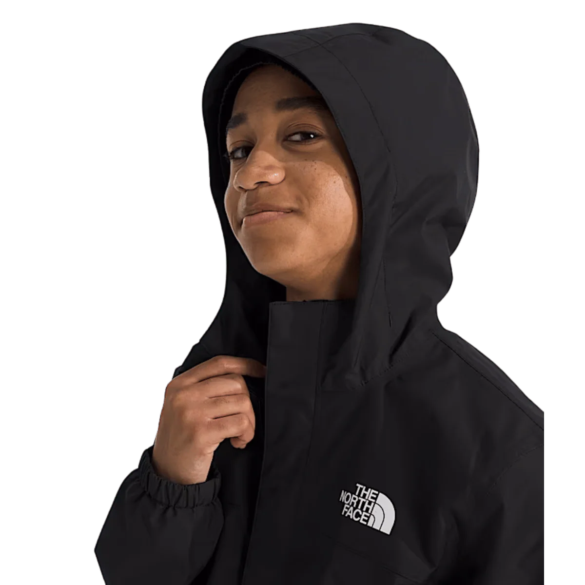NORTHFACE BOY'S ANTORA RAIN JACKET - TNF BLACK/TNF BLACK - Image 3