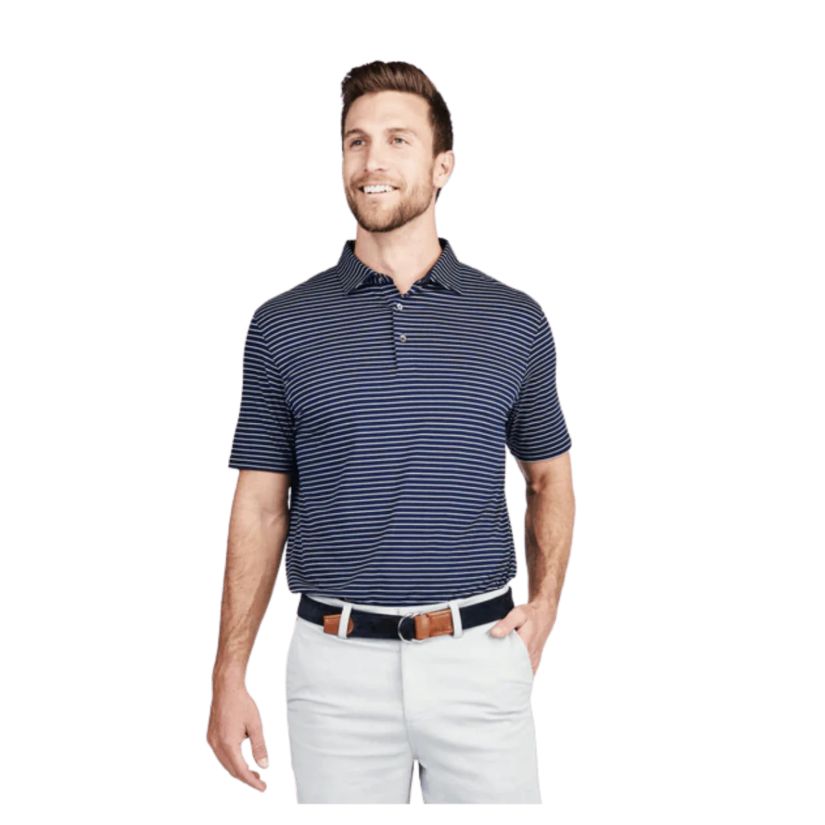 TASC CLOUD POLO BROOKLINE STRIPE - CLASSIC NAVY/WHITE