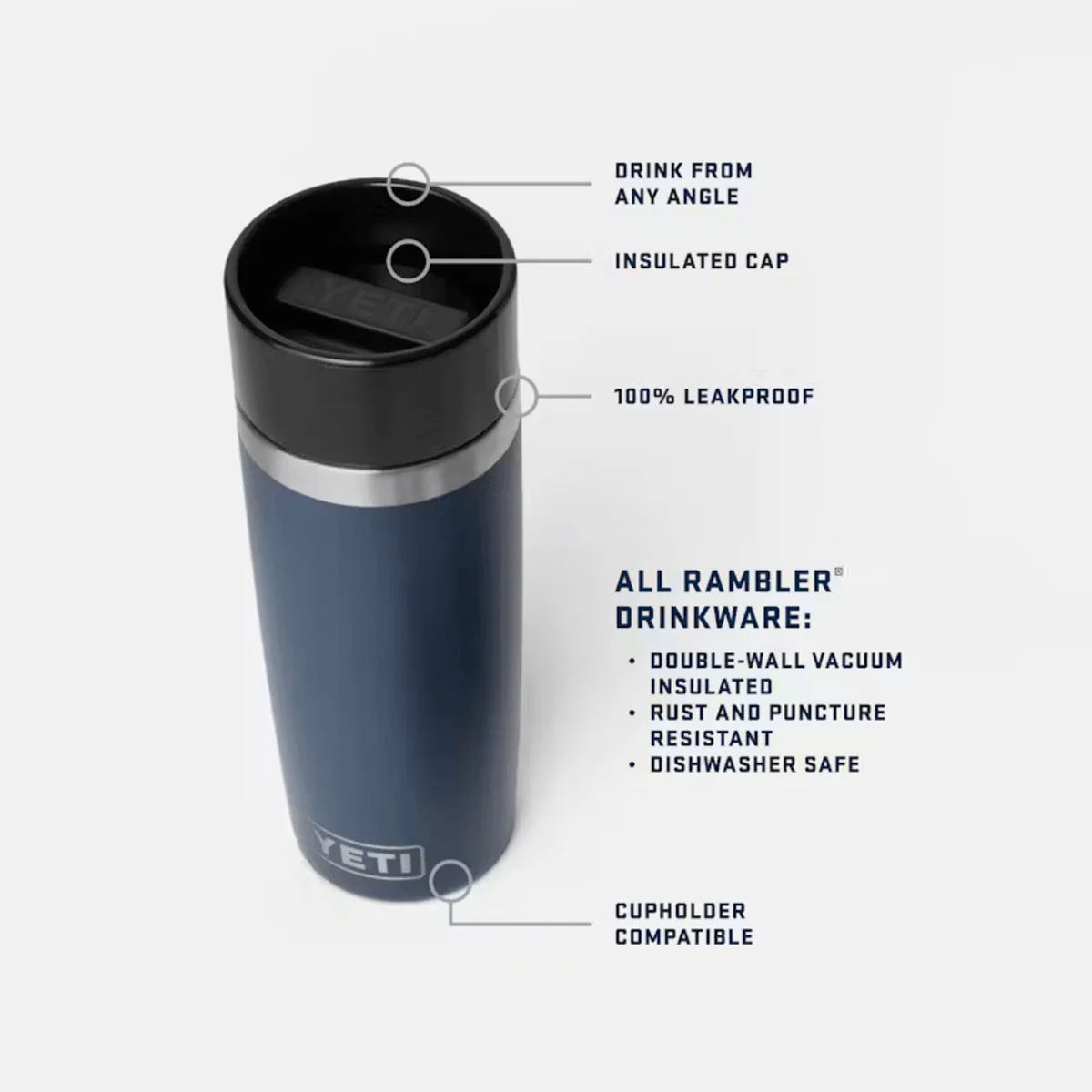 YETI RAMBLER 16 OZ TRAVEL BOTTLE W/ COMMUTER CAP - Image 7