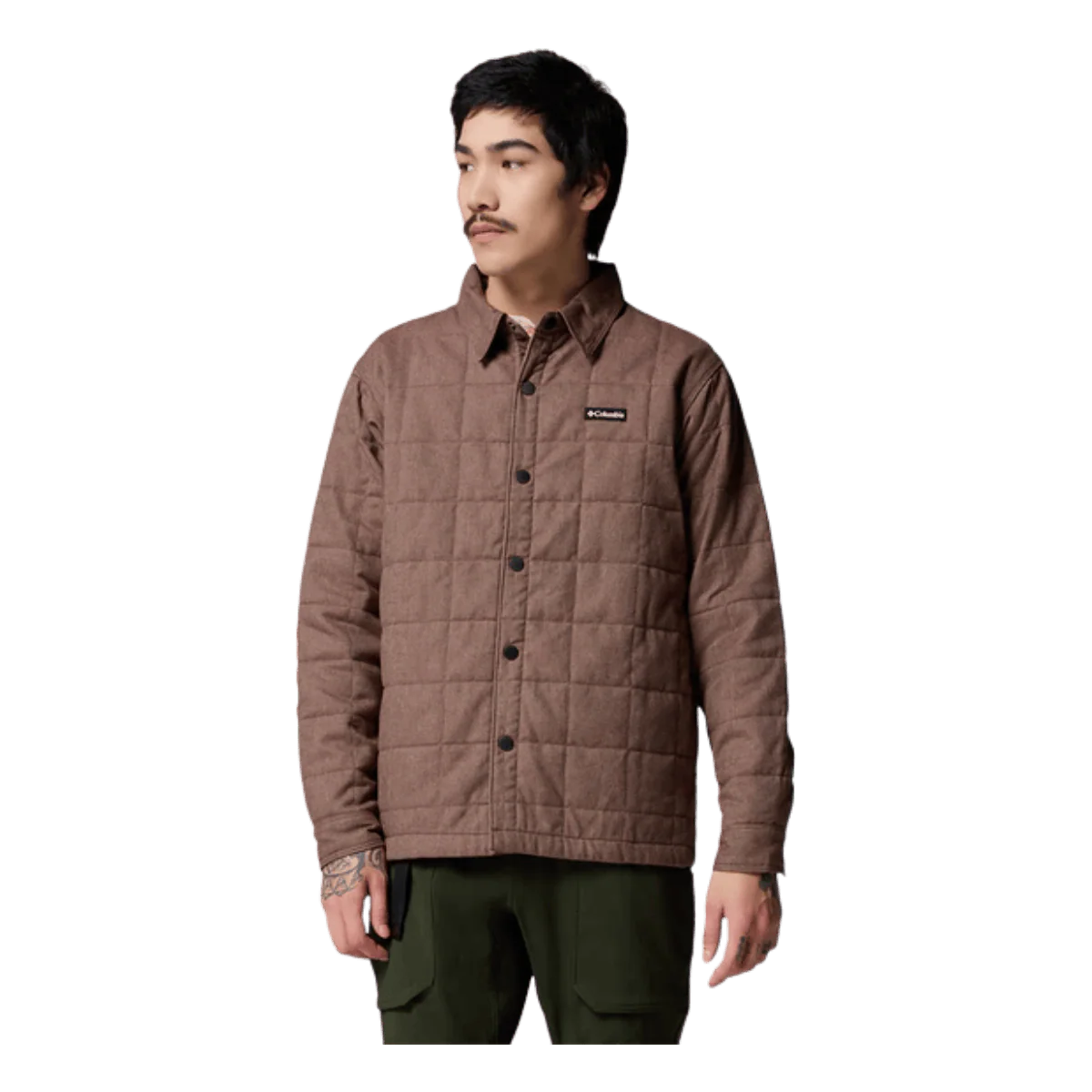 COLUMBIA MEN'S LANDROAMER QUILTED SHIRT JACKET - TOBACCO