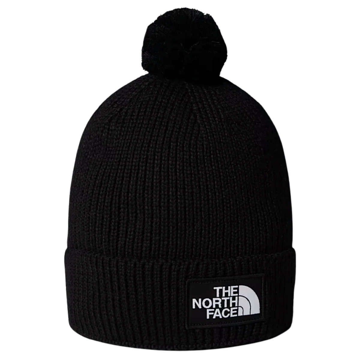 NORTHFACE TNF LOGO BOX REMOVABLE POM BEANIE - TNF BLACK