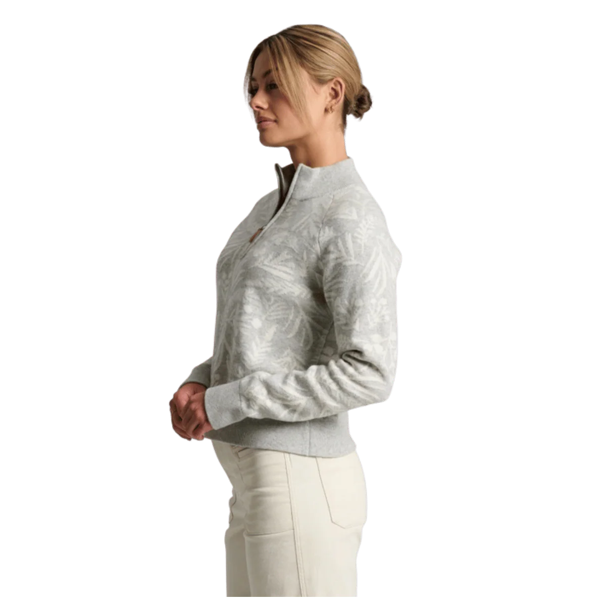KUHL WOMEN'S VIOLA SWEATER 1/4 ZIP MERINO WOOL - ASH - Image 2