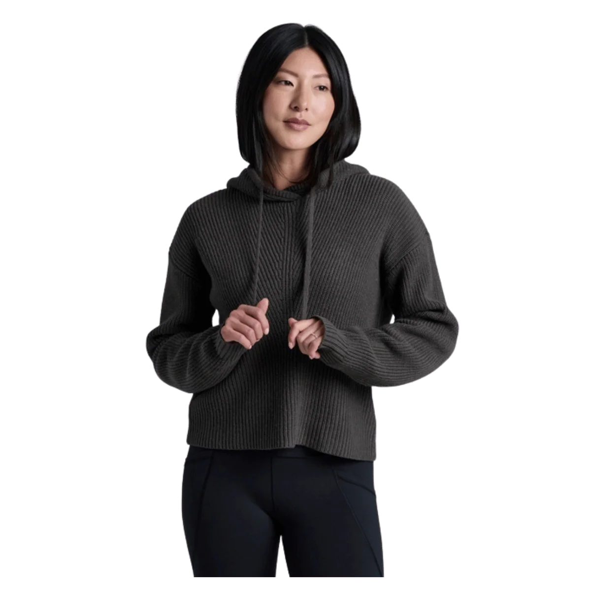 KUHL WOMEN'S FIRESIDE SWEATER HOODY MERINO WOOL BLEND -VINE