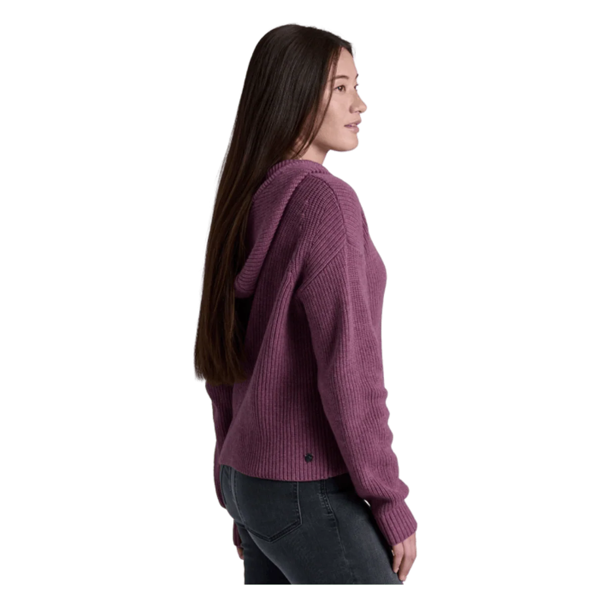 KUHL WOMEN'S FIRESIDE SWEATER HOODY CHUNKY KNIT - MAUVE - Image 2