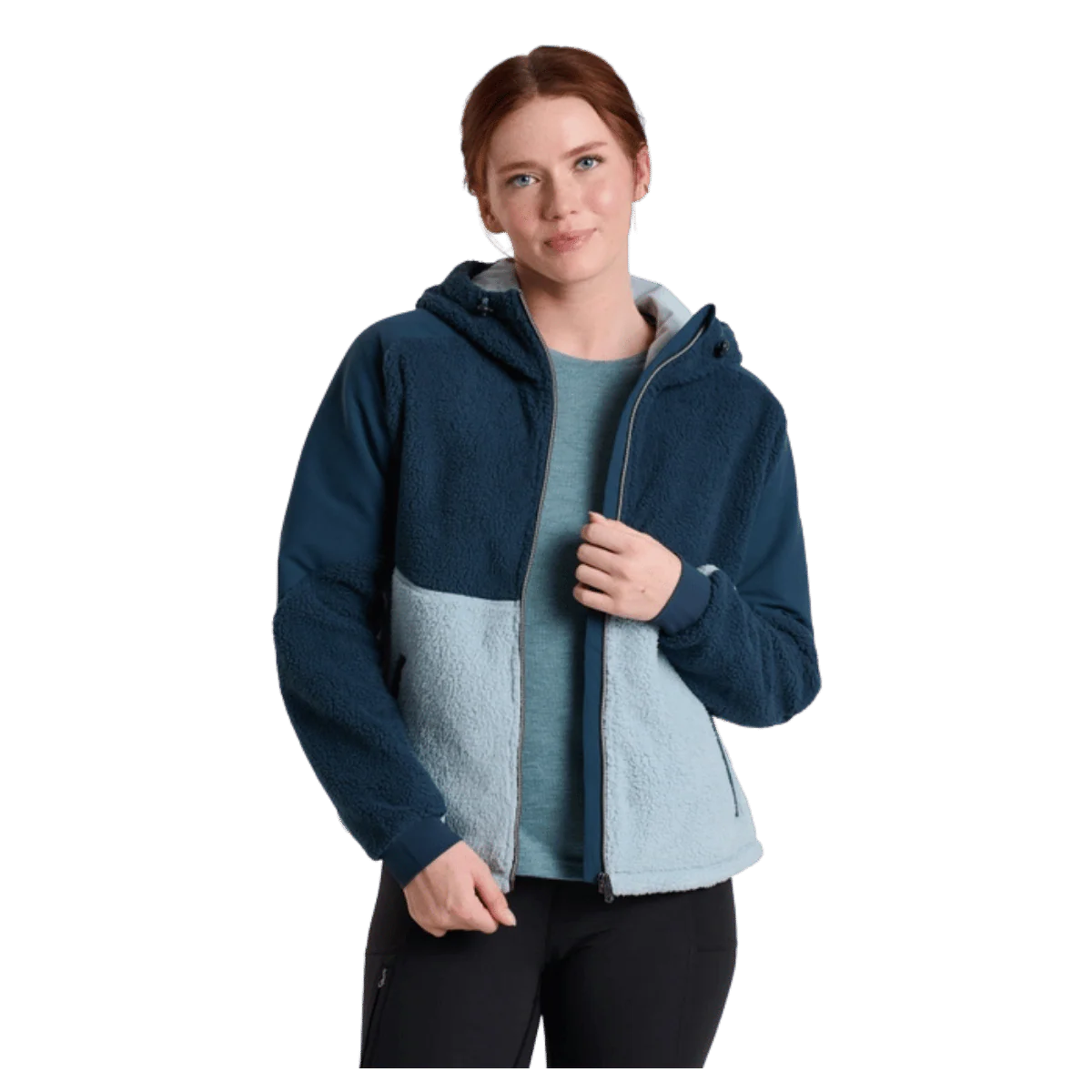 KUHL WOMEN'S ELIXIR HOODY ITALIAN FLEECE - METAL BLUE