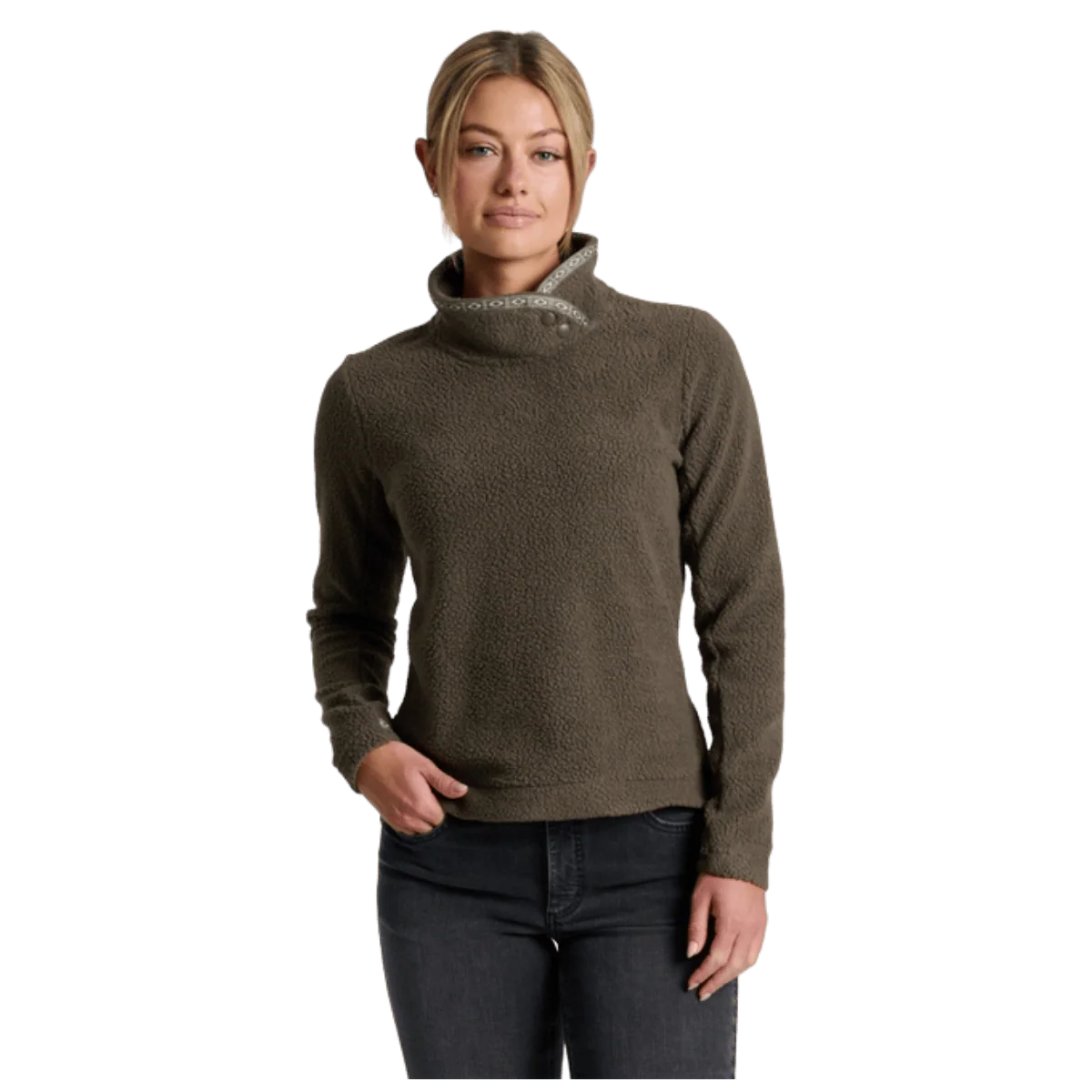 KUHL WOMEN'S HYGGE SNAP FLEECE PULLOVER - VINE