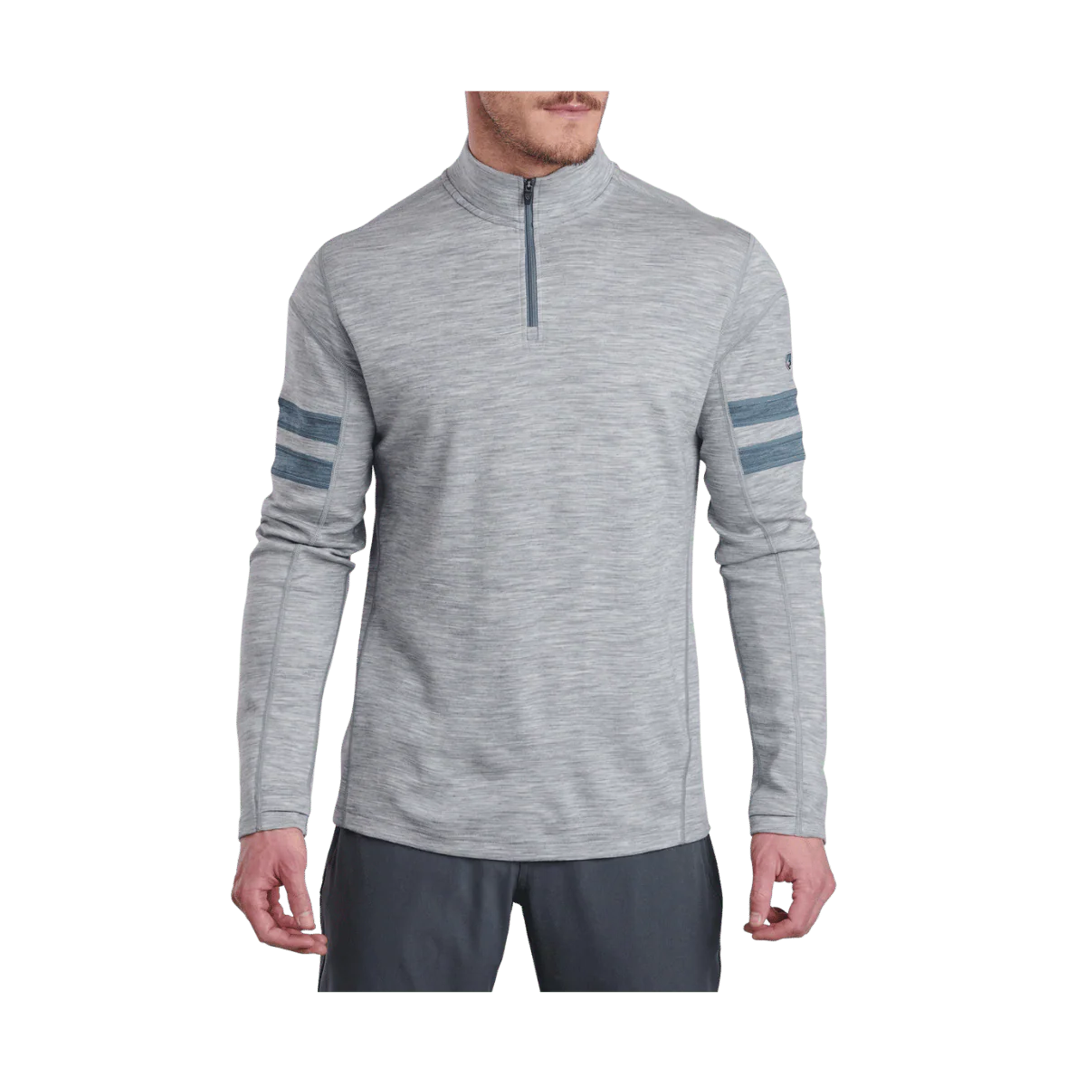KUHL MEN'S LIGHT TEAM 1/4 ZIP LONG SLEEVE - ASH