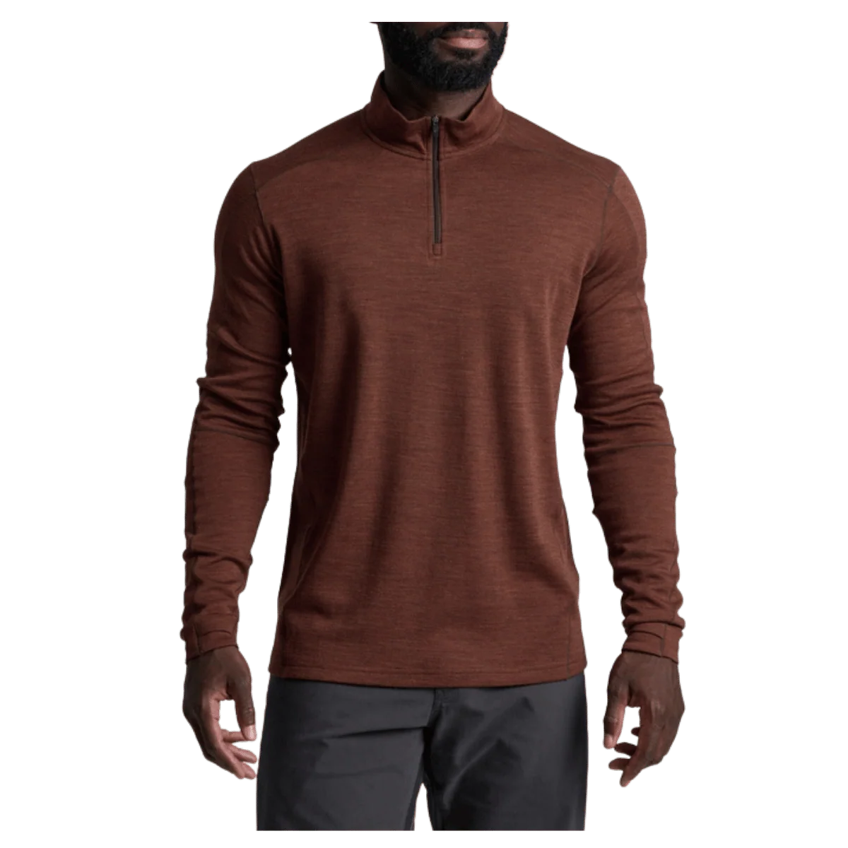KUHL MEN'S INVIGORATR MERINO 1/4 ZIP AEROKNIT - RUSTIC BRICK