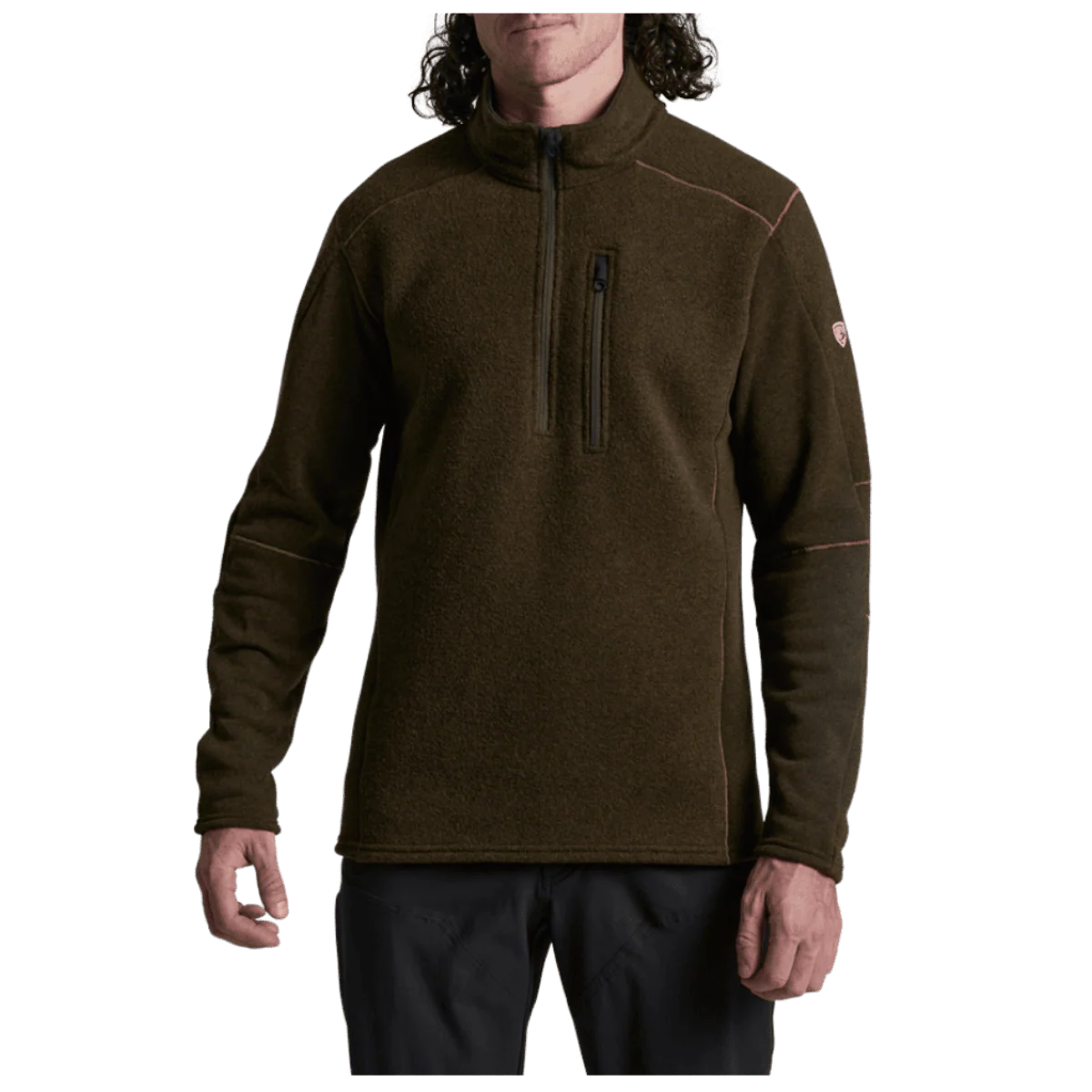 KUHL MEN'S INTERCEPTR 1/4 ZIP SWEATER JACKET - DARK ROAST