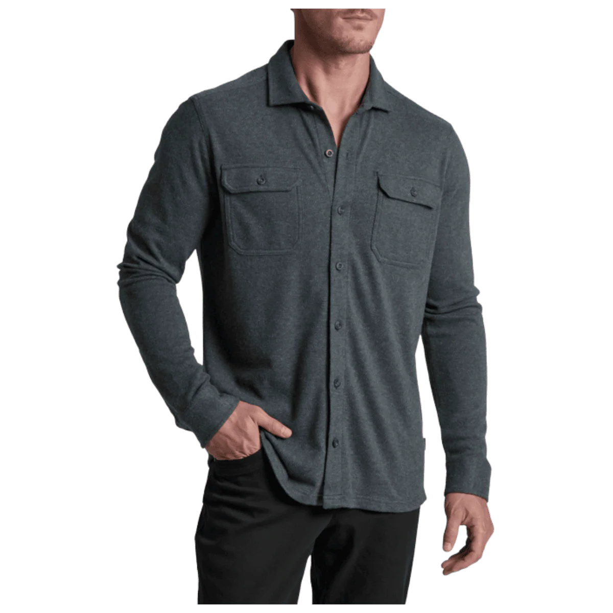 KUHL MEN'S INNOVATR KNIT FLANNEL - ONYX